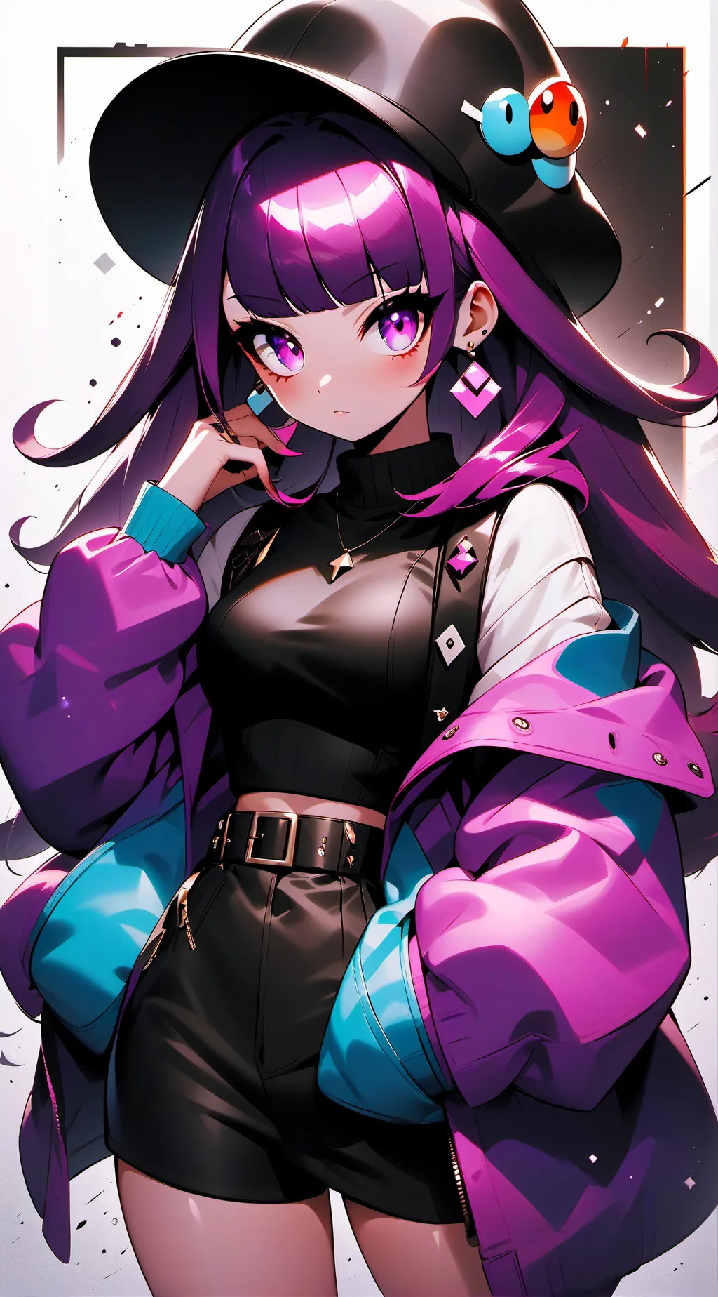 ai character: Purple girl background