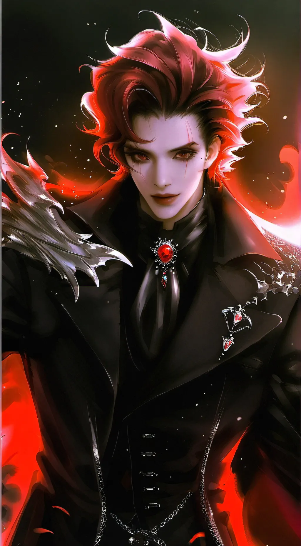 ai character: luke red  background