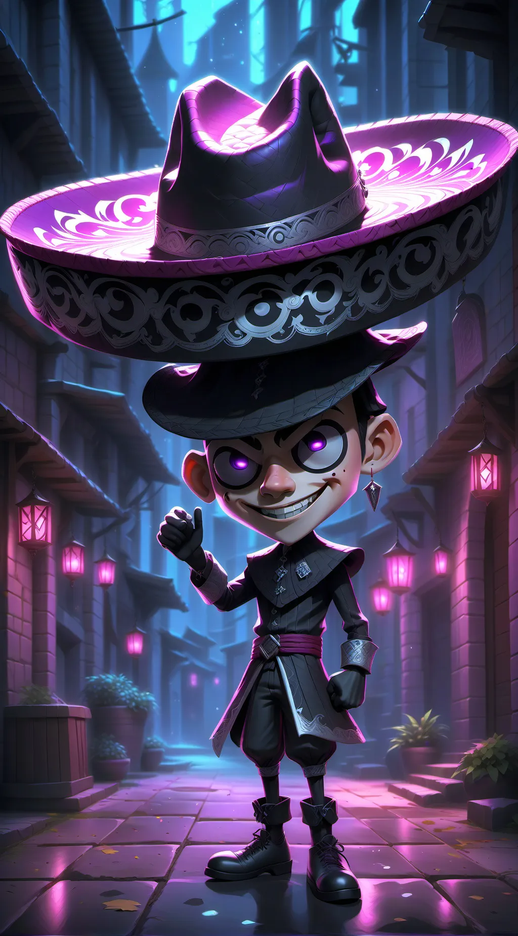 ai character: DARCK MR:⁠-⁠) background