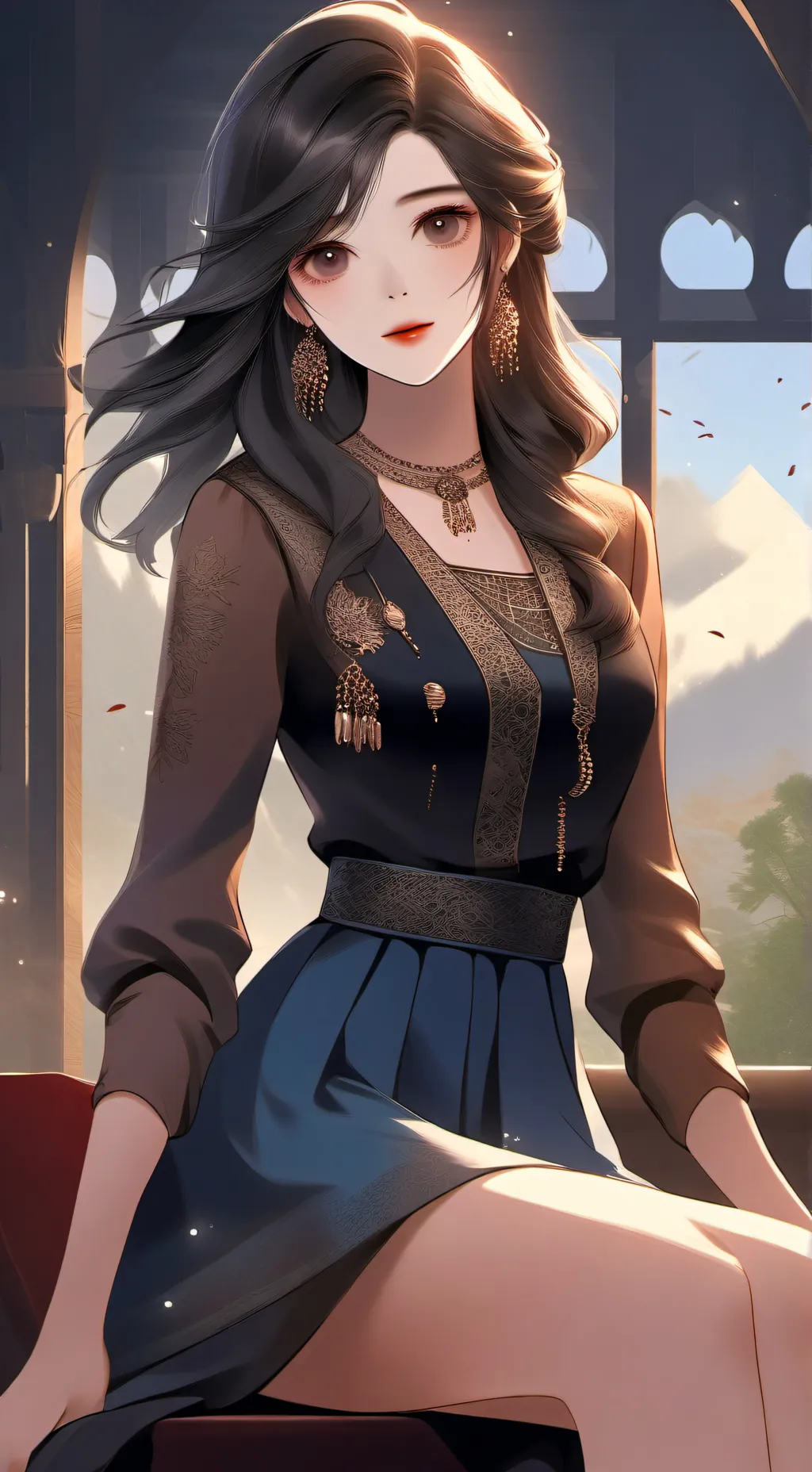 ai character: sexy girl  background