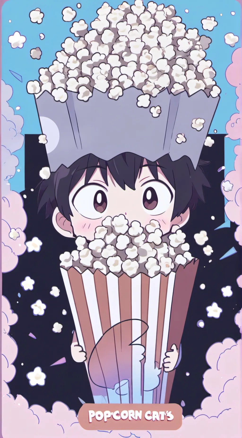 ai character: Attack on Popcorn background