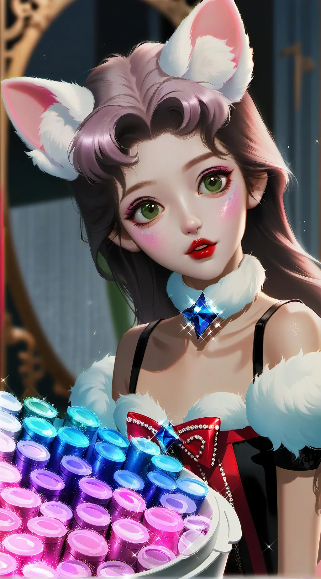 ai character: Pinkie Makeup Furry background