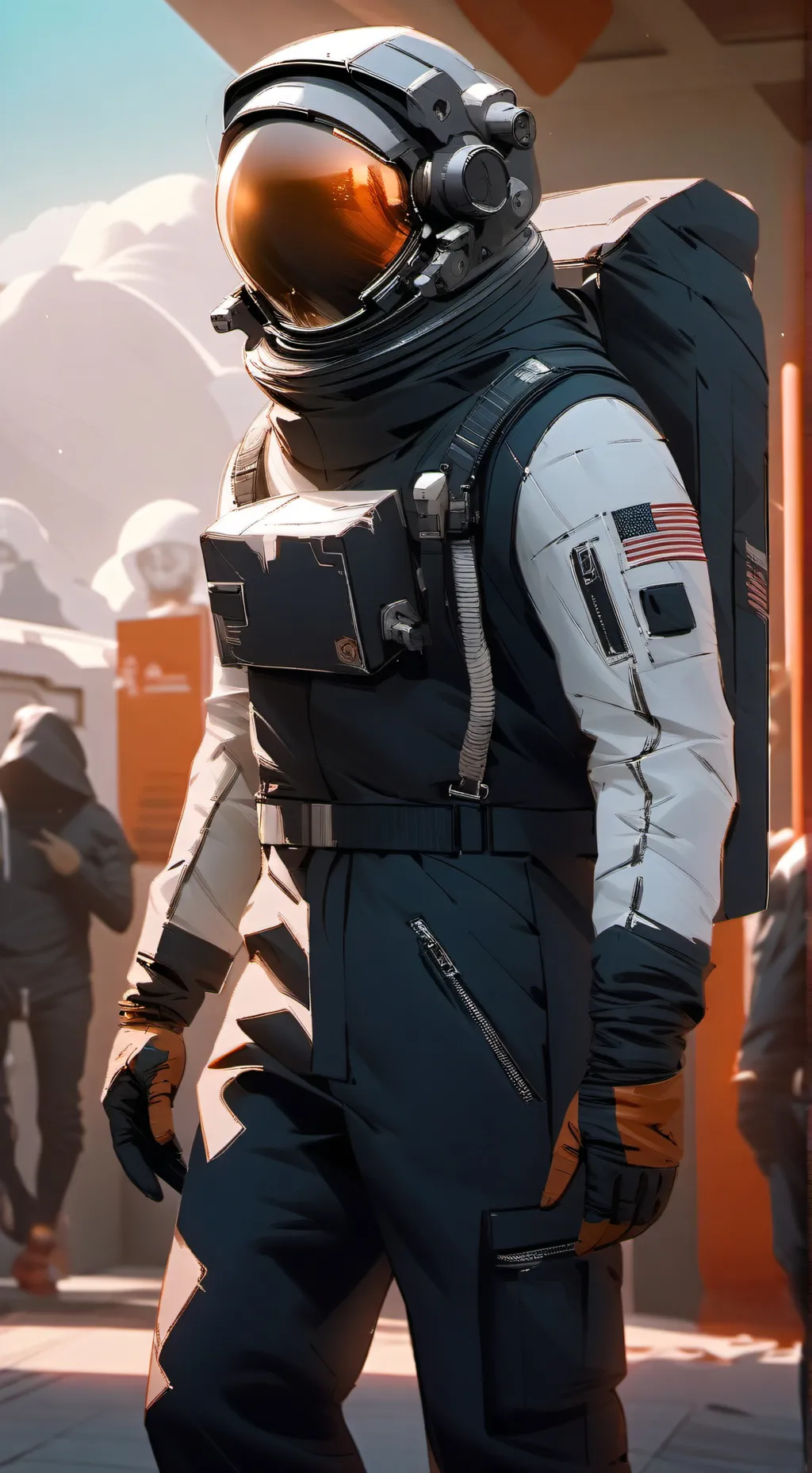 ai character: Black background