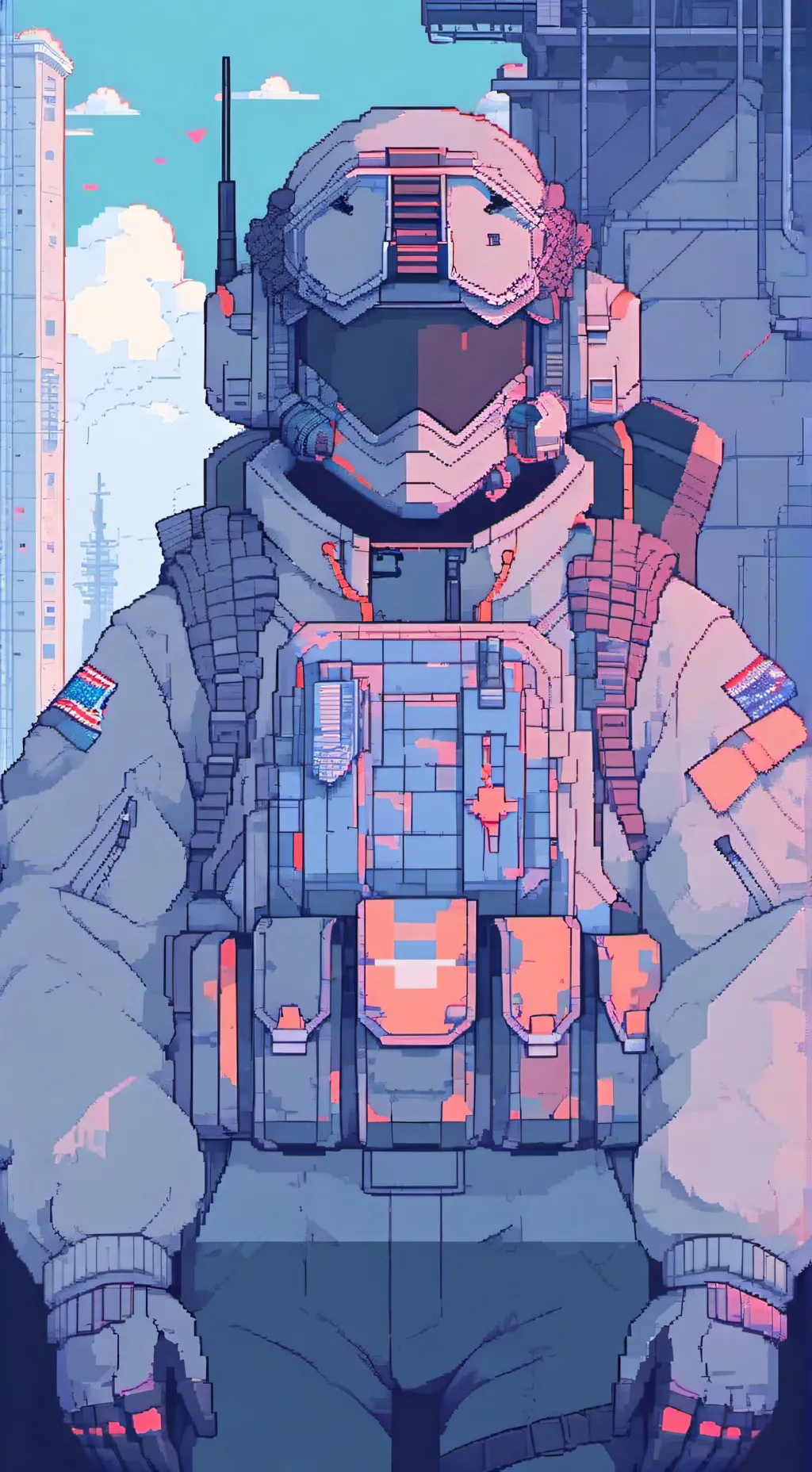 ai character: robot military  background