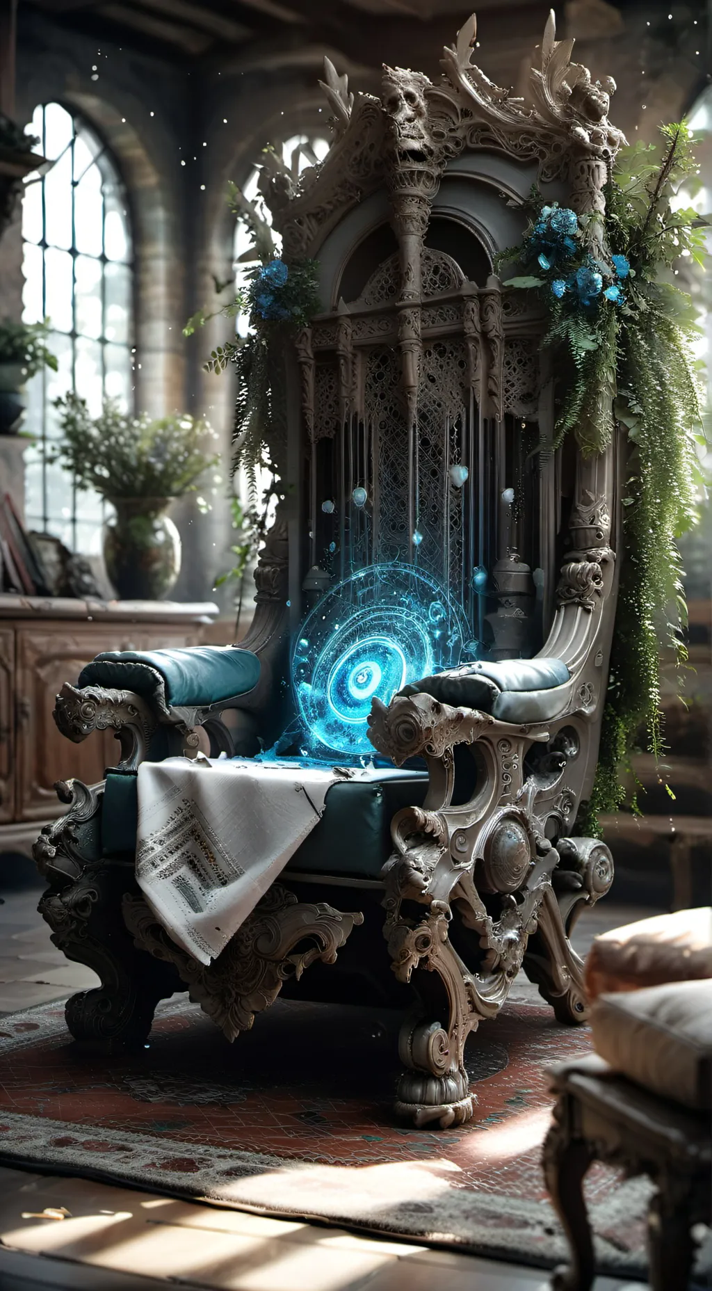 ai character: sedia elettrica  background