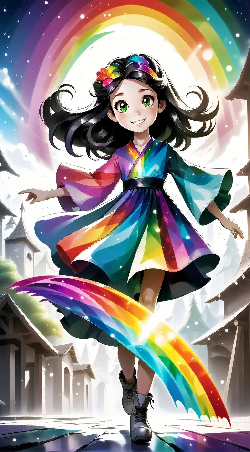 ai character: blue girl background