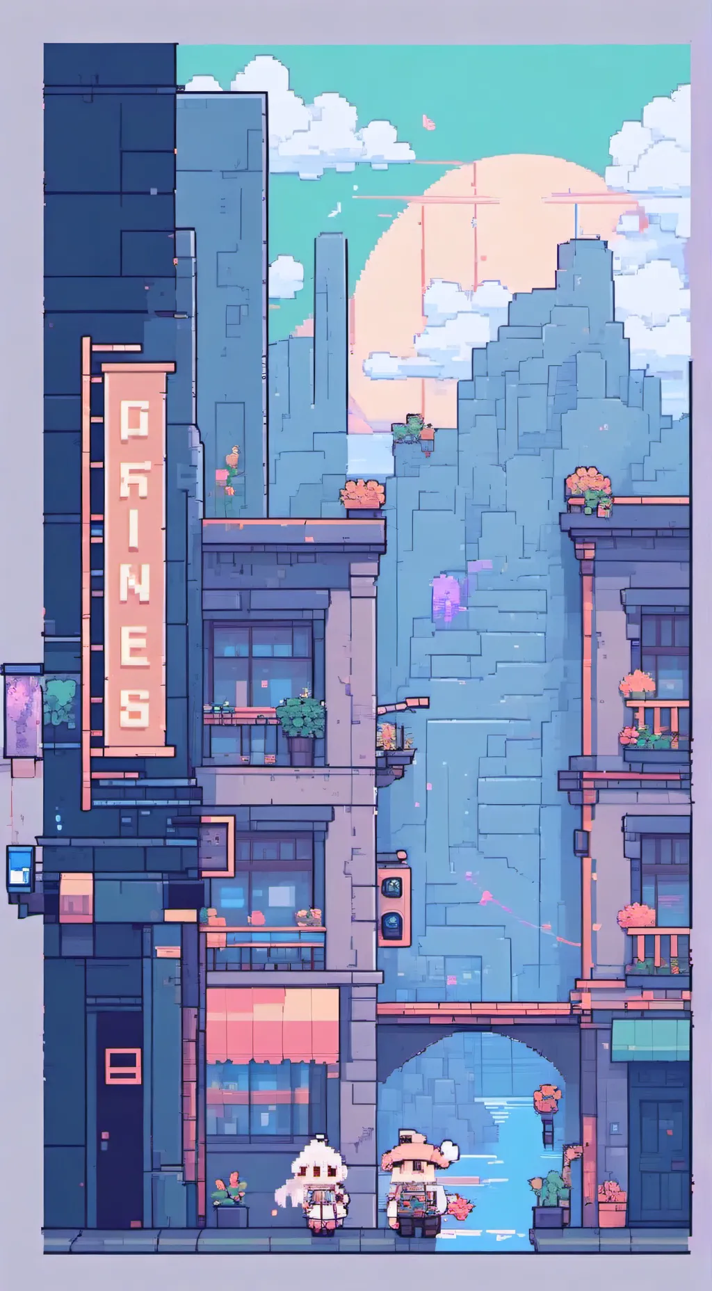 ai character: Garden Of delights background