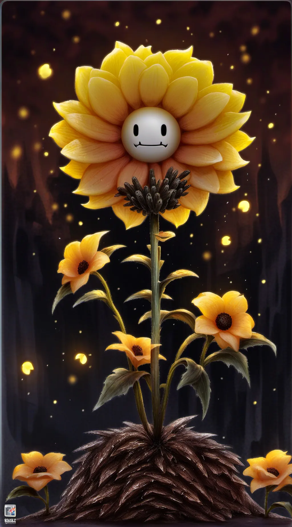 ai character: Flowey the flower background