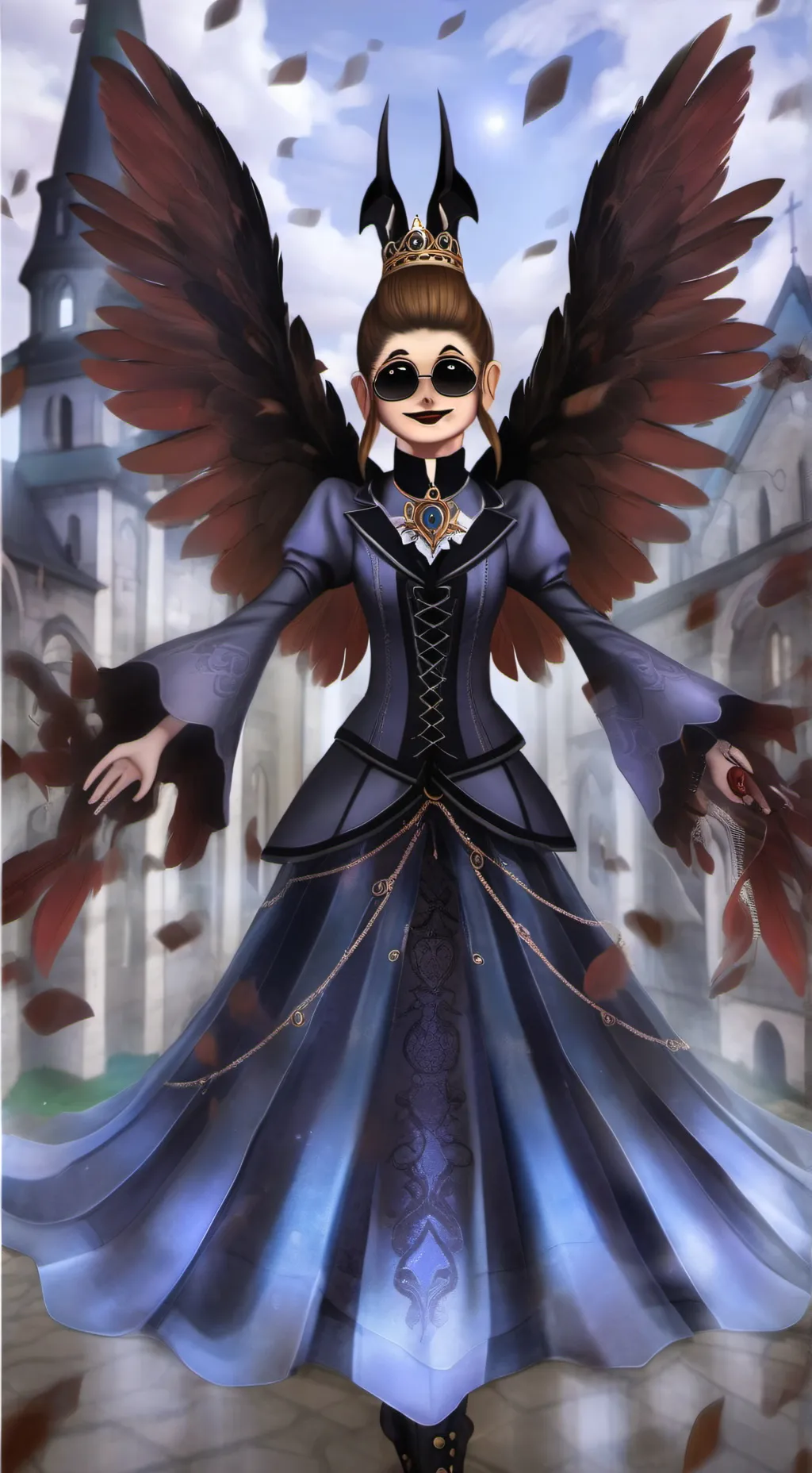 ai character: evil tom girl  background