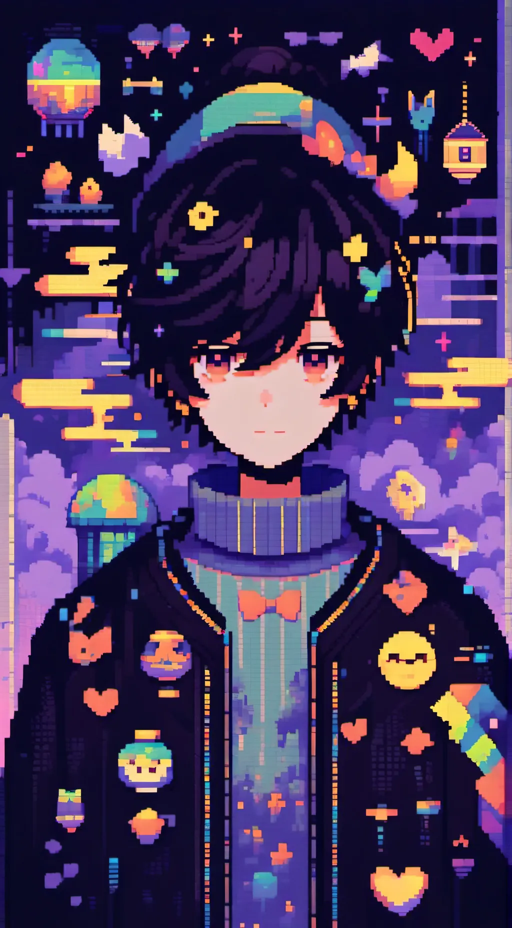 ai character: text with emojis 2 background