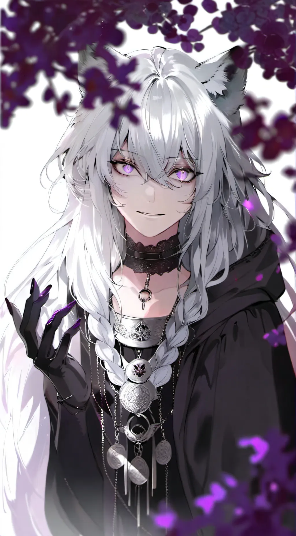 ai character: Violet background