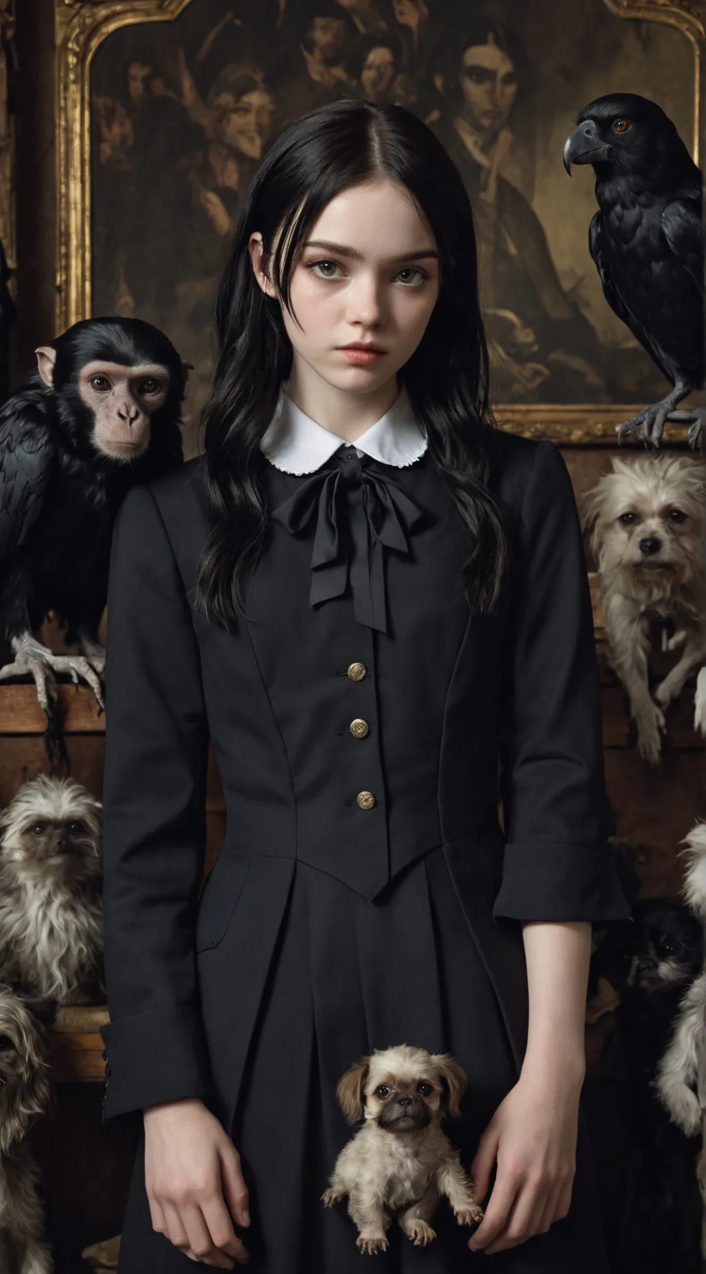 ai character: Wednesday Addams background