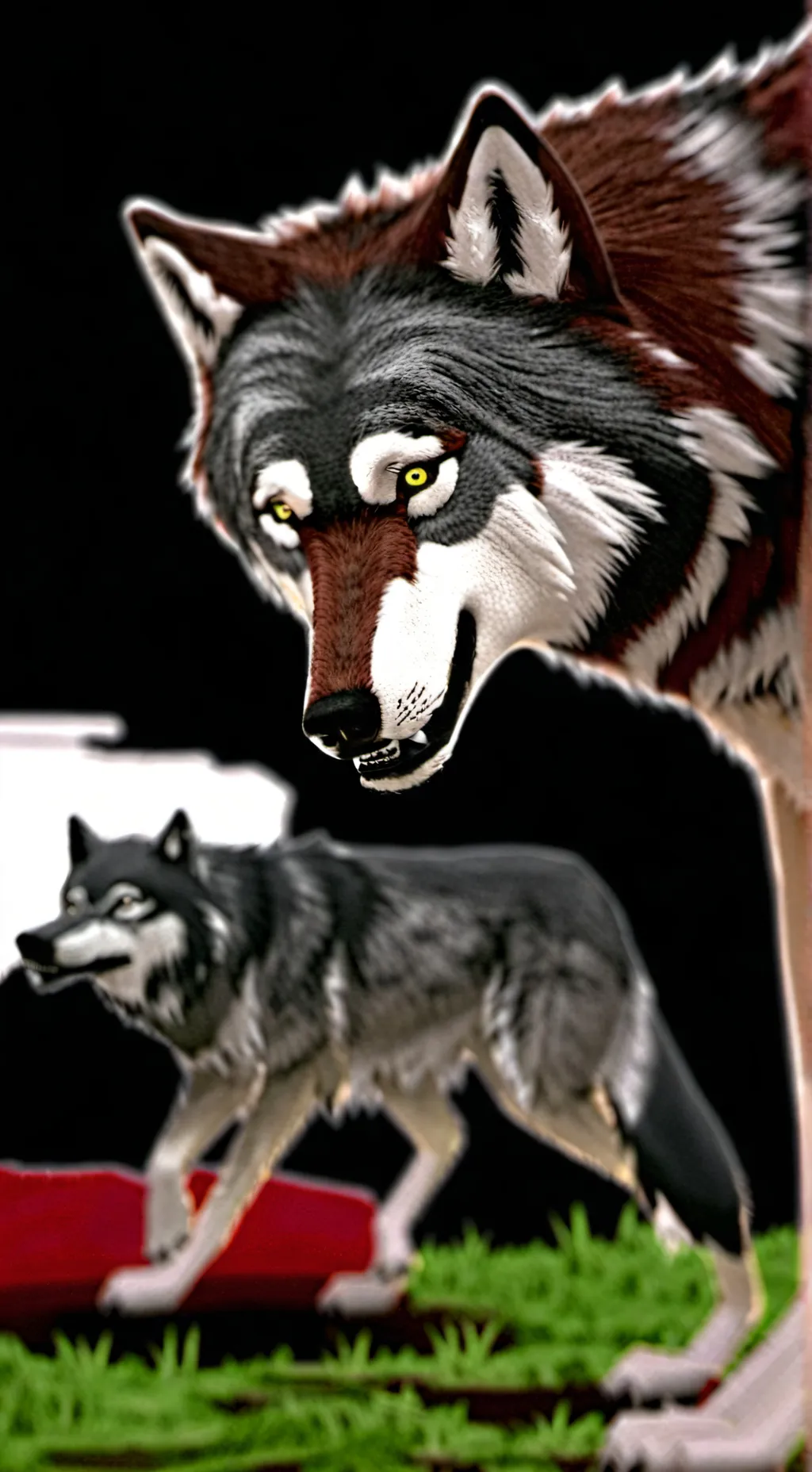 ai character: deadly wolf fight background