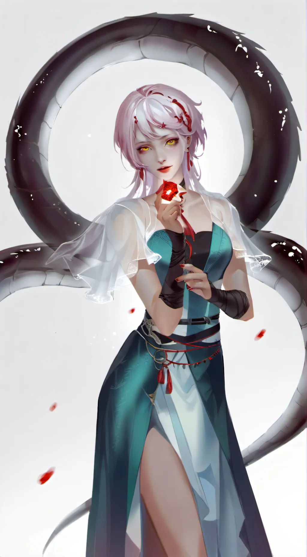 ai character: snow lamia background