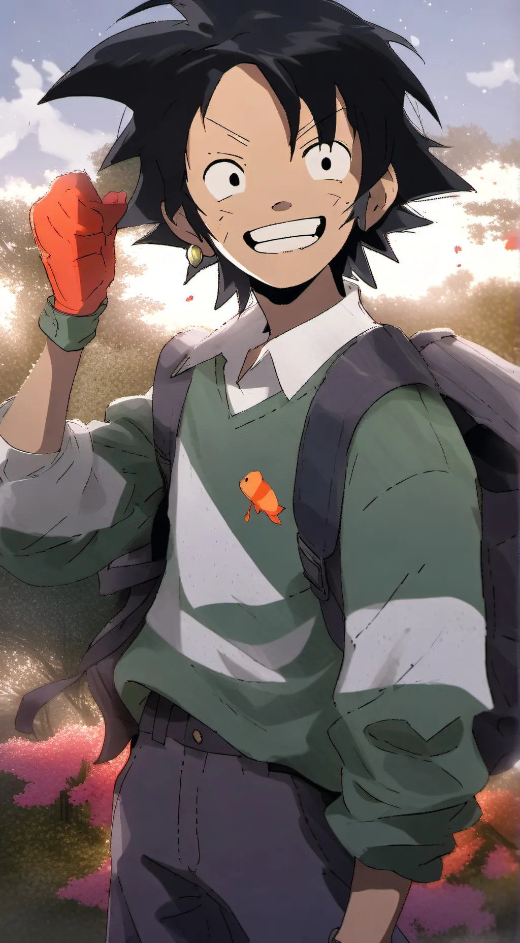 ai character: Luffy  background