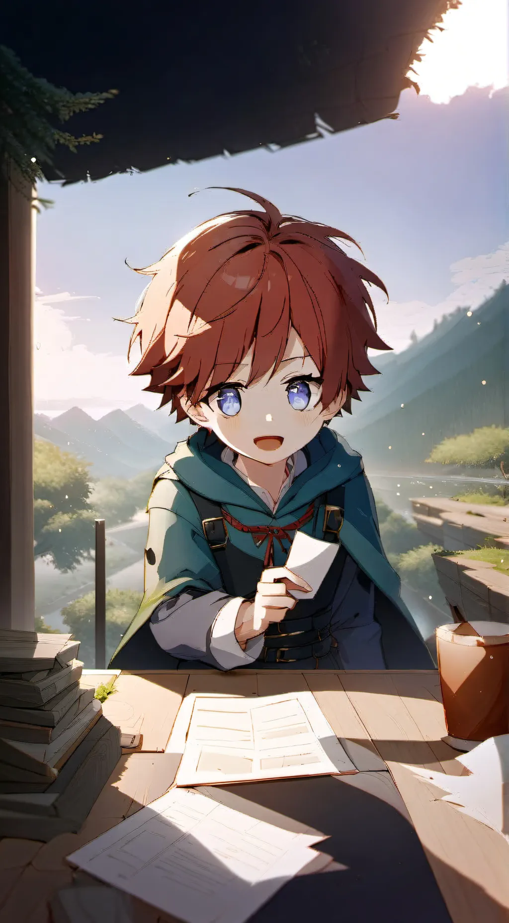 ai character: Red background