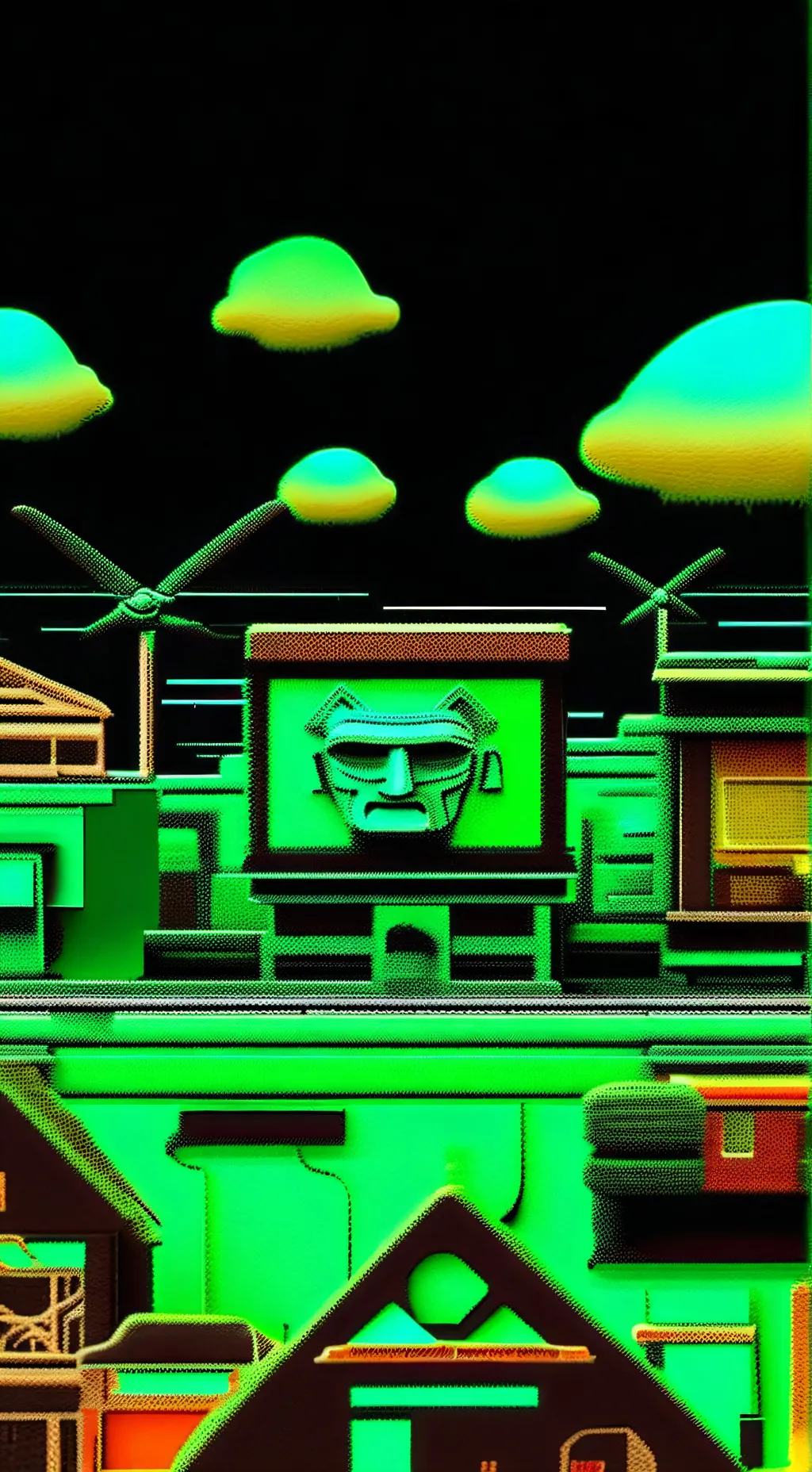 ai character: green sans background