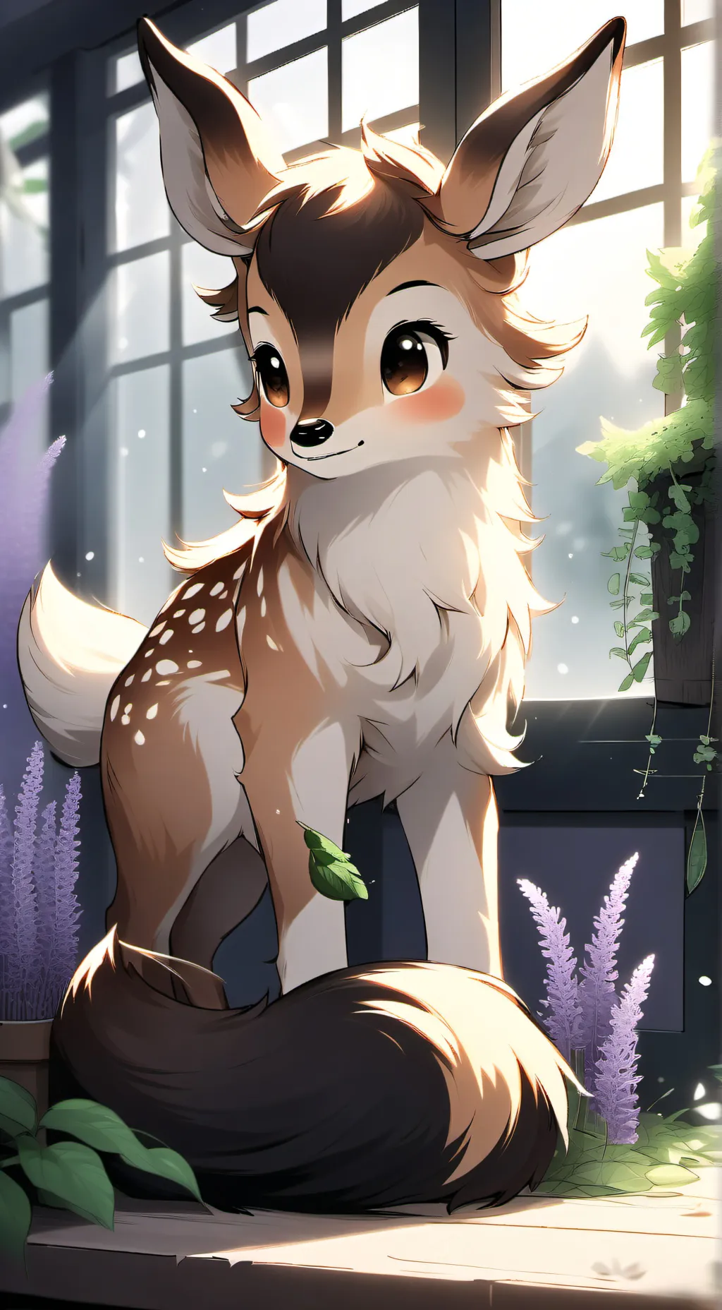 ai character: Fawn Spirit Furry background