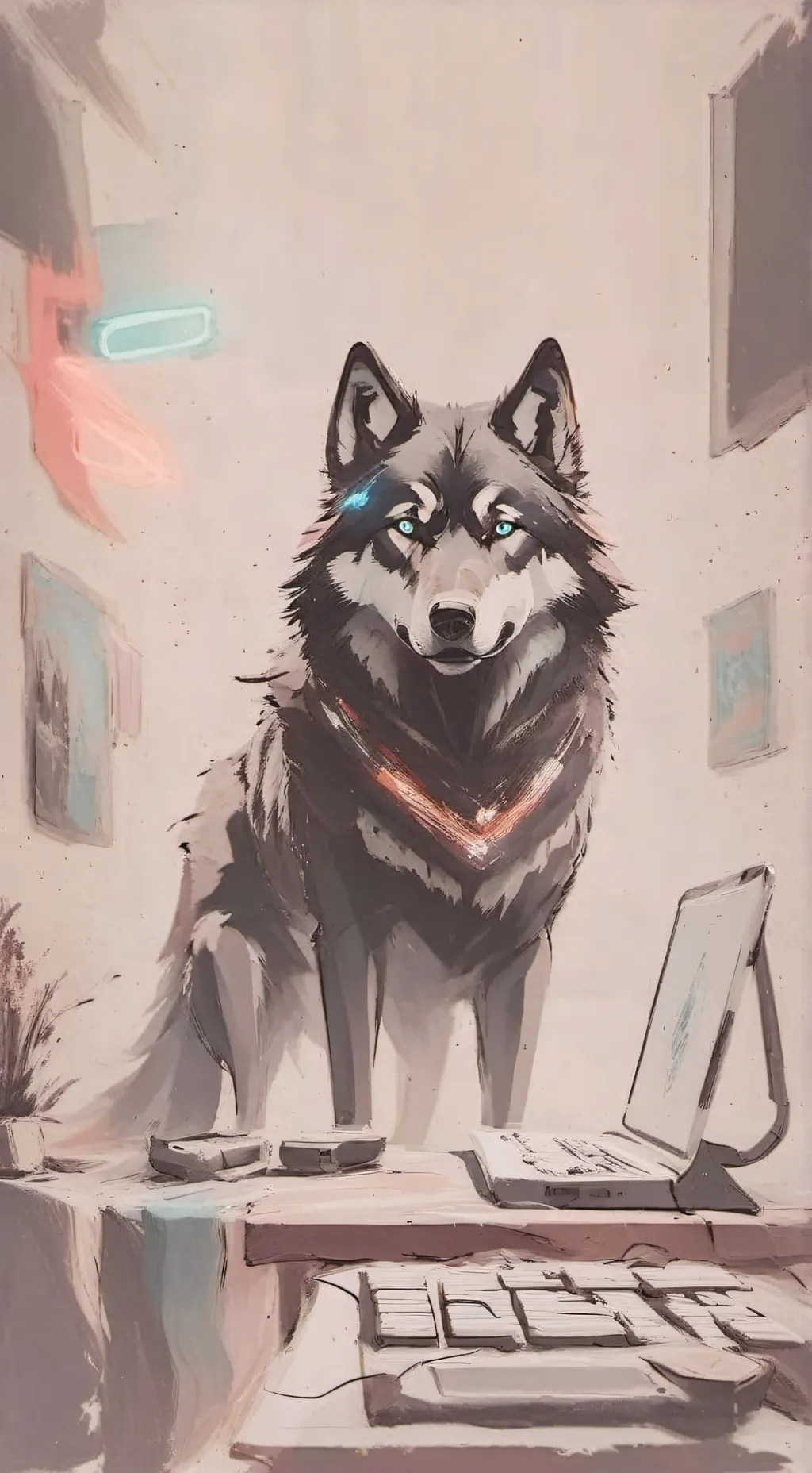 ai character: LunaByte background