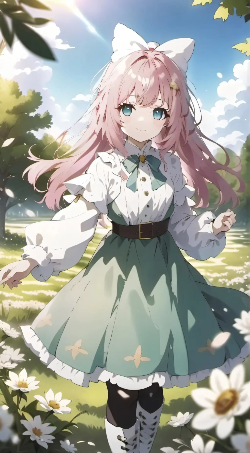 ai character: Makima.  background