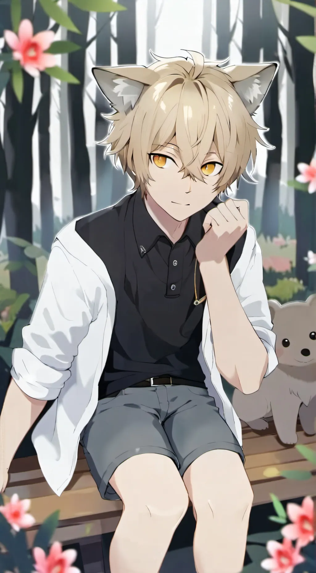 ai character: Bakugo cat  background