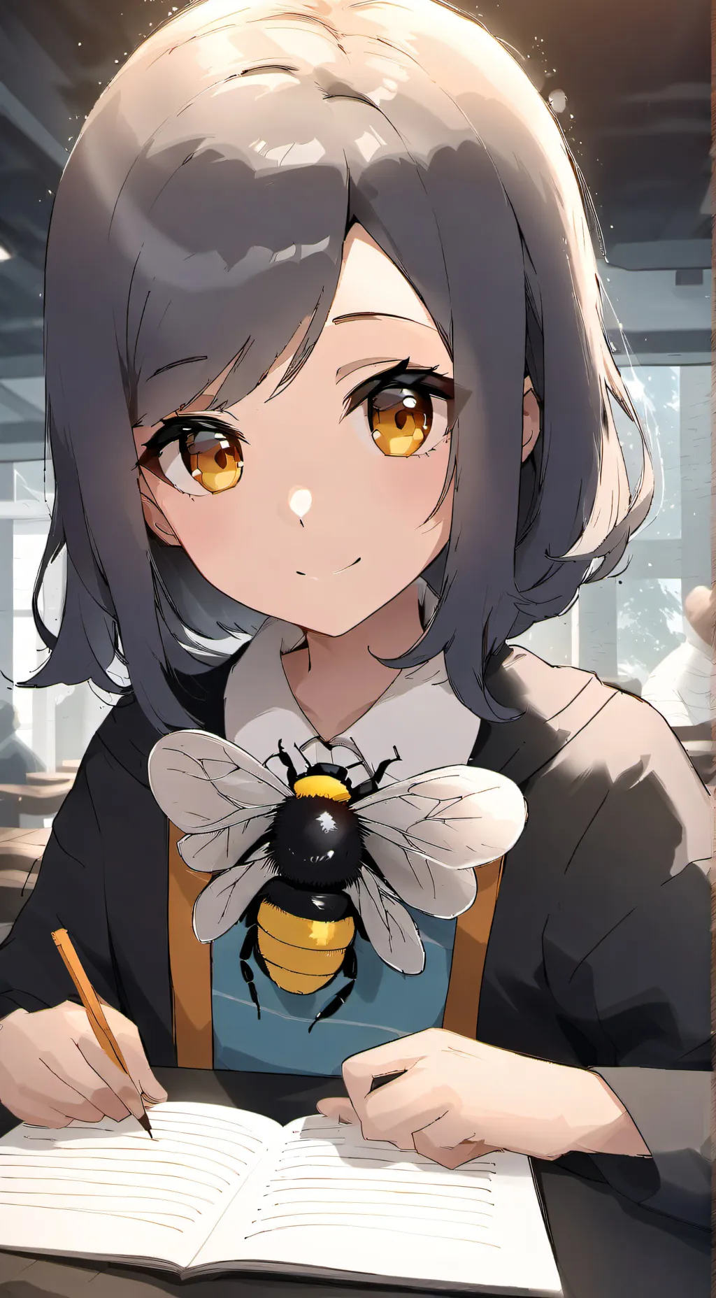 ai character: spelling bee schoo background