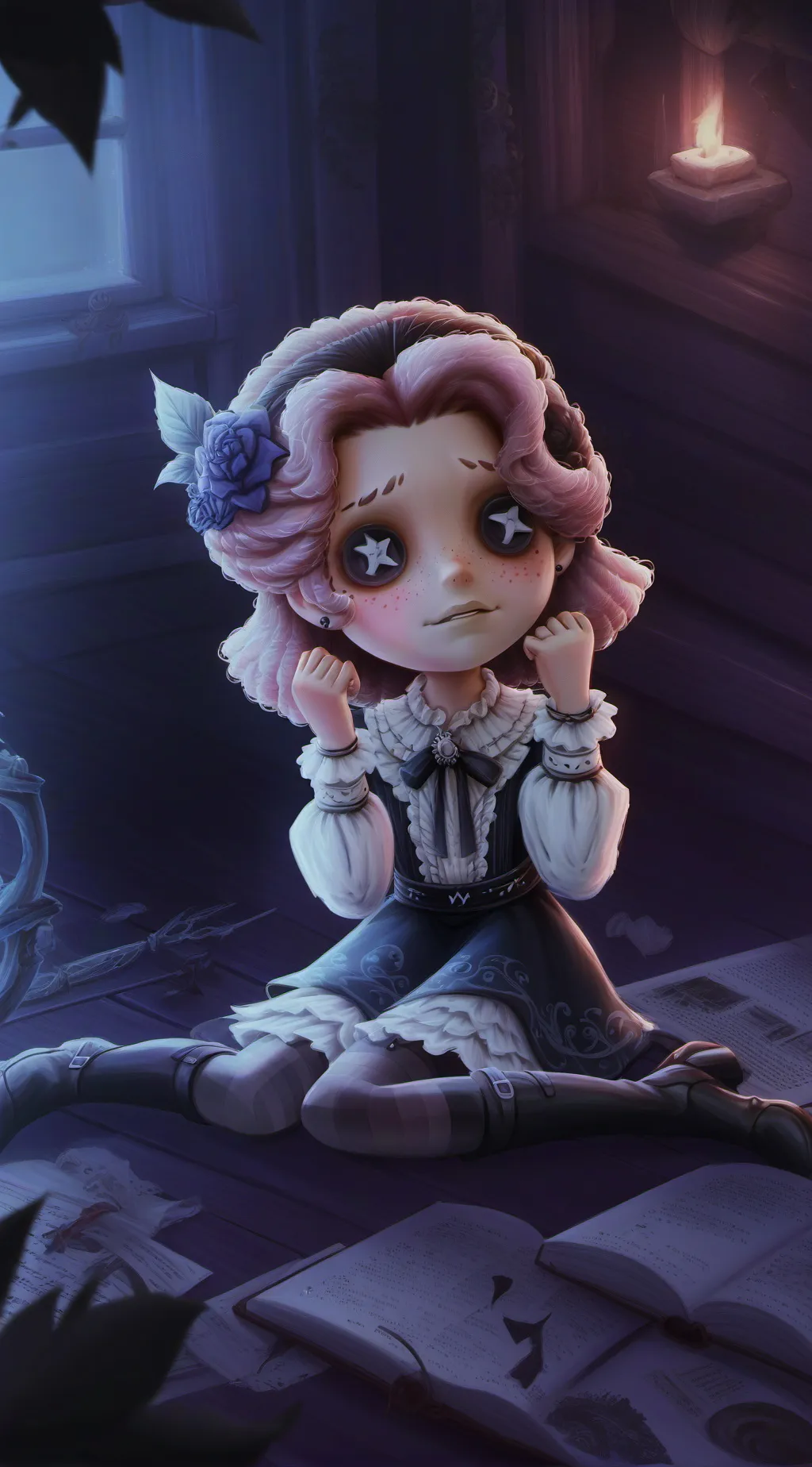 ai character: a sad person. background