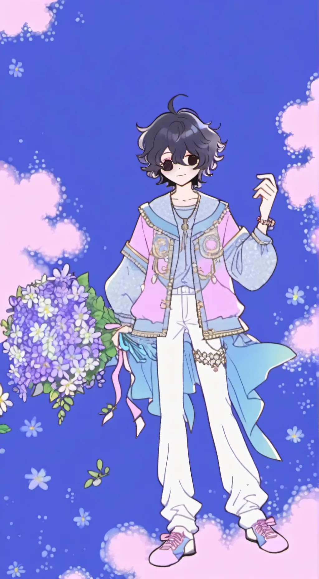 ai character: Black sapphire background