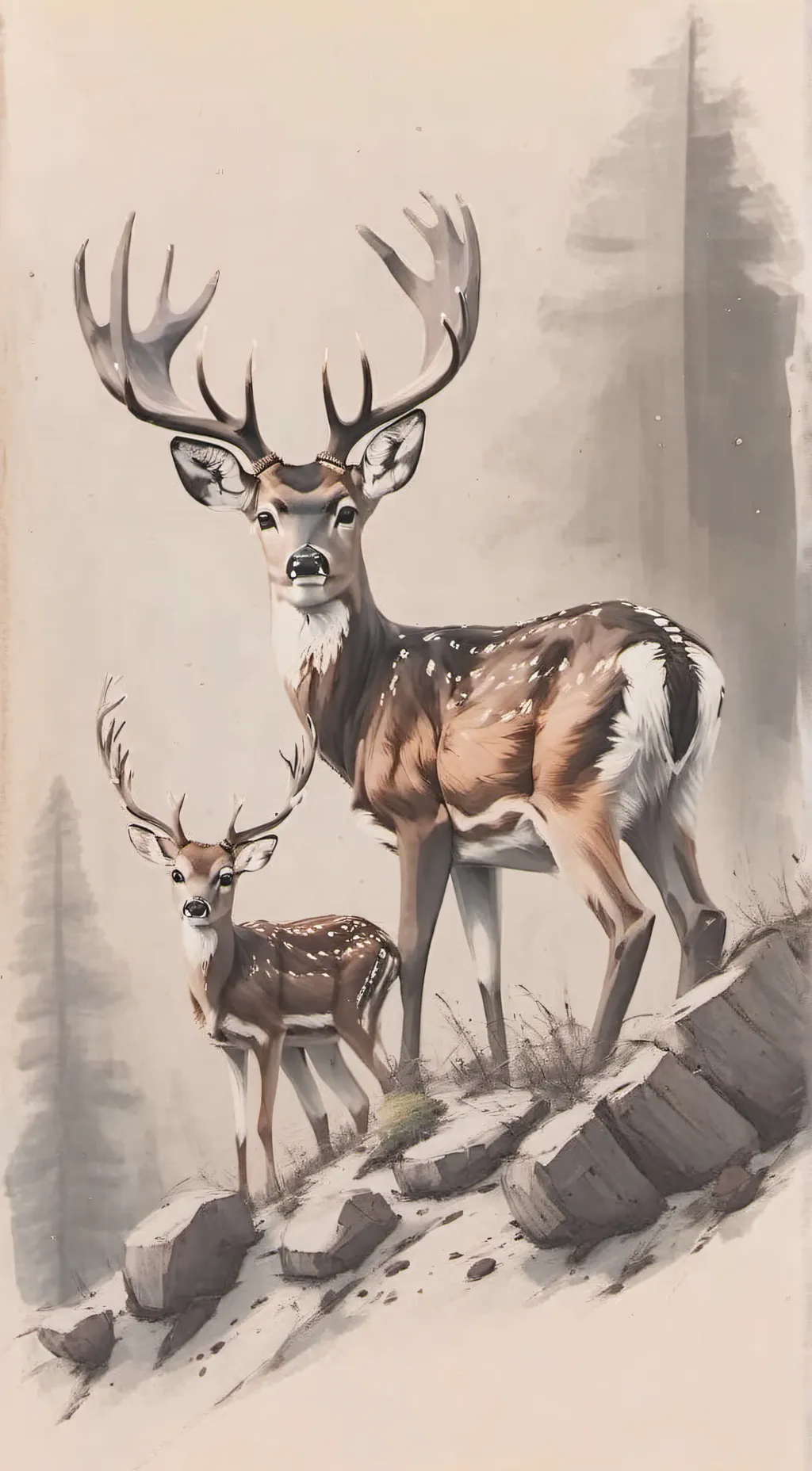 ai character: Deer background