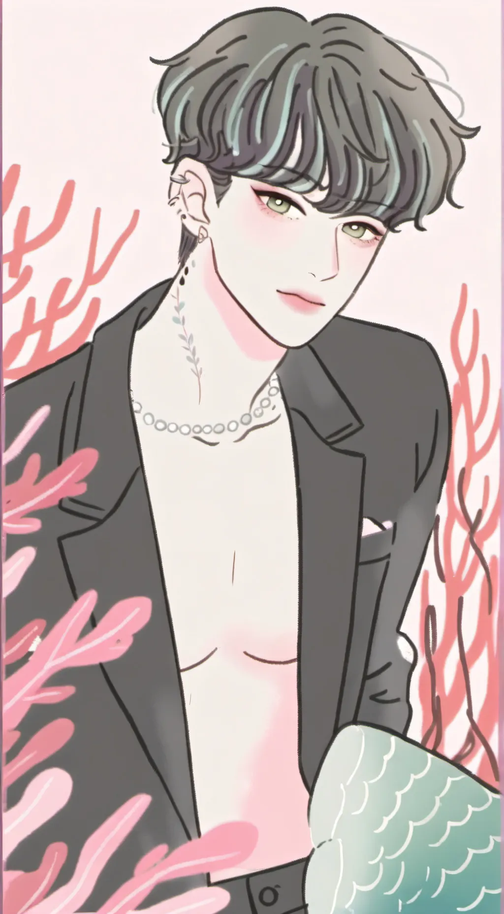 ai character: mermaid background