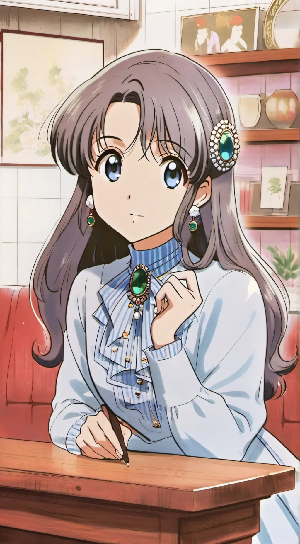 ai character: lilac background