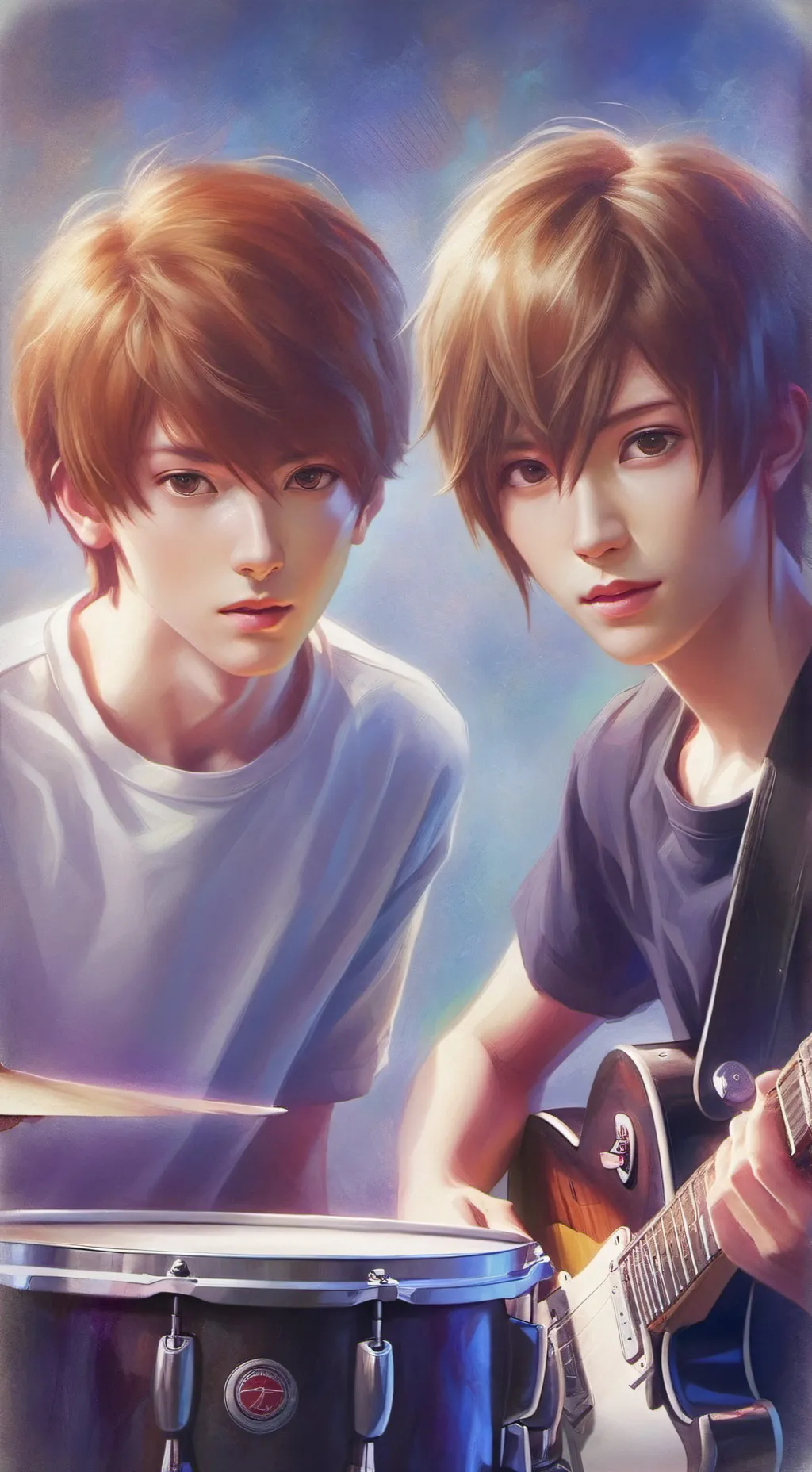 ai character: Fred and George  background