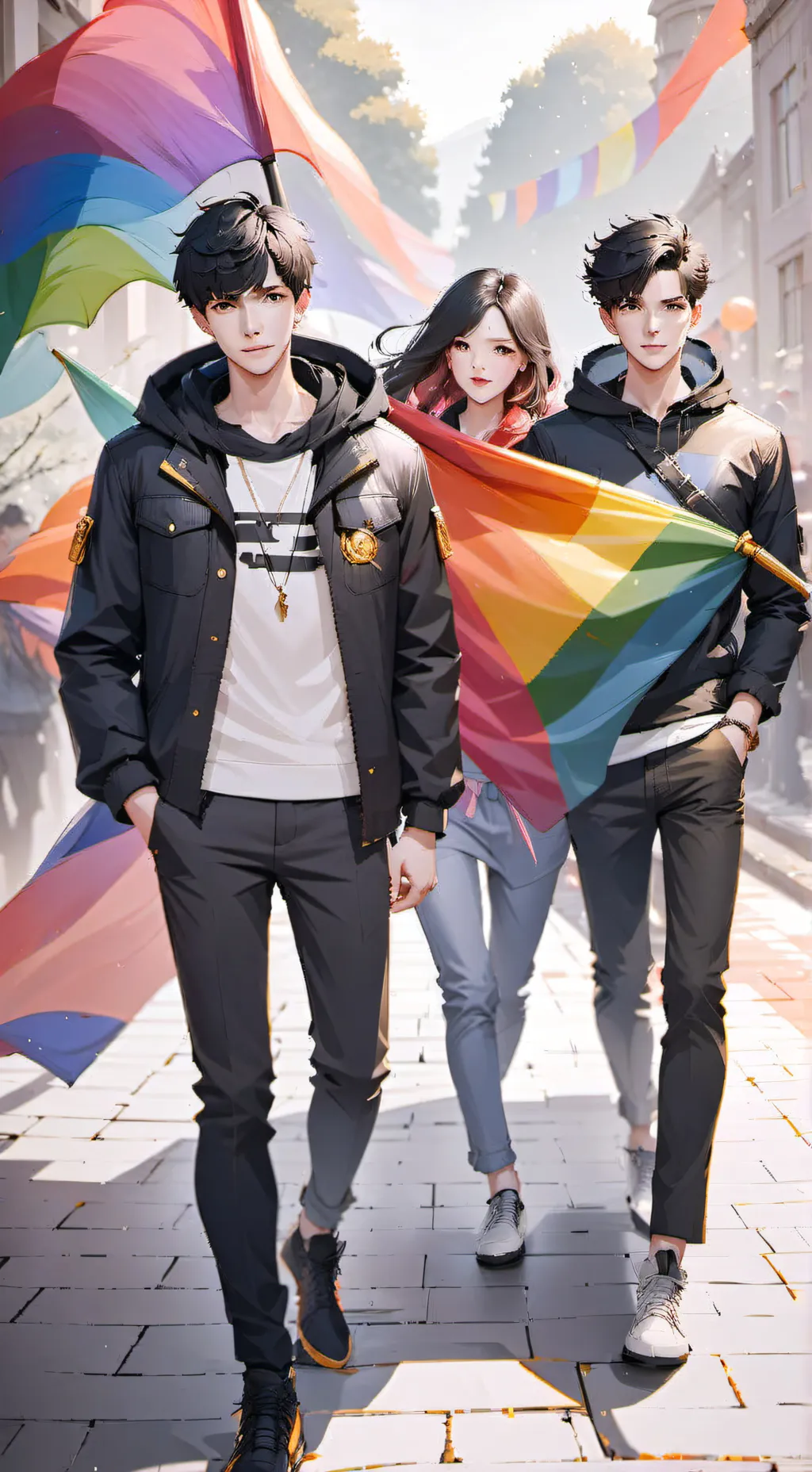 ai character: RIORDANVERSE PRIDE background