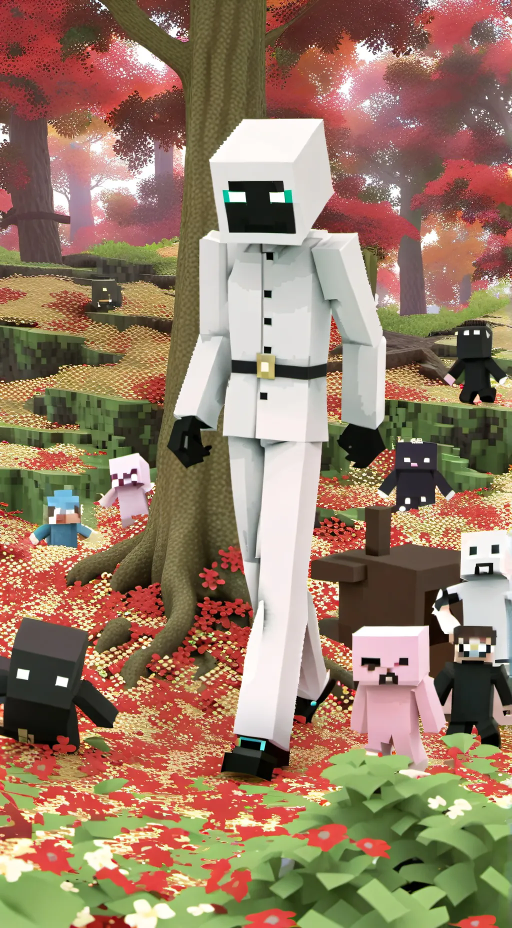 ai character: White ender man background