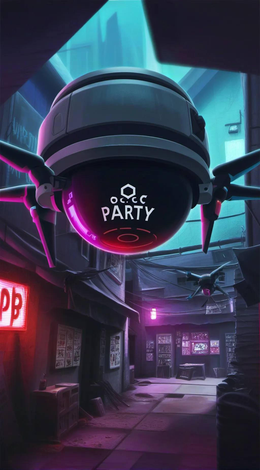 ai character: oc party(end)  background