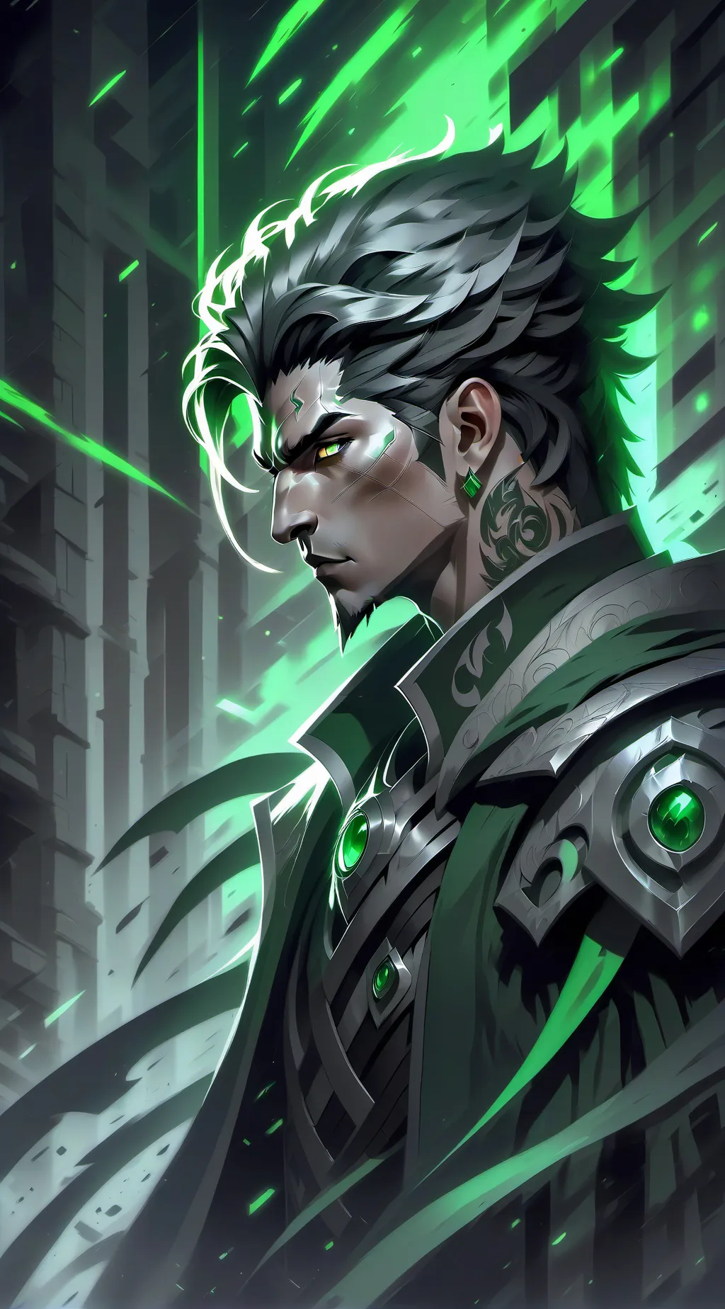 ai character: 🔥🌿𝐥𝐞𝐨𝐧🌿🔥 background