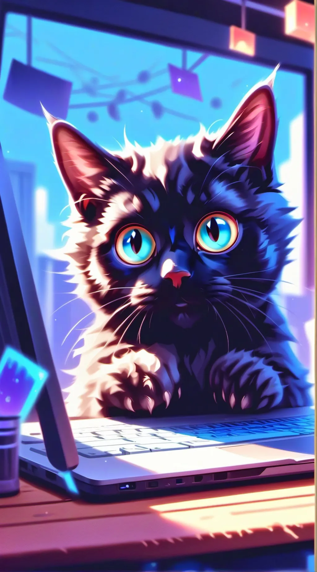 ai character: Nebula background