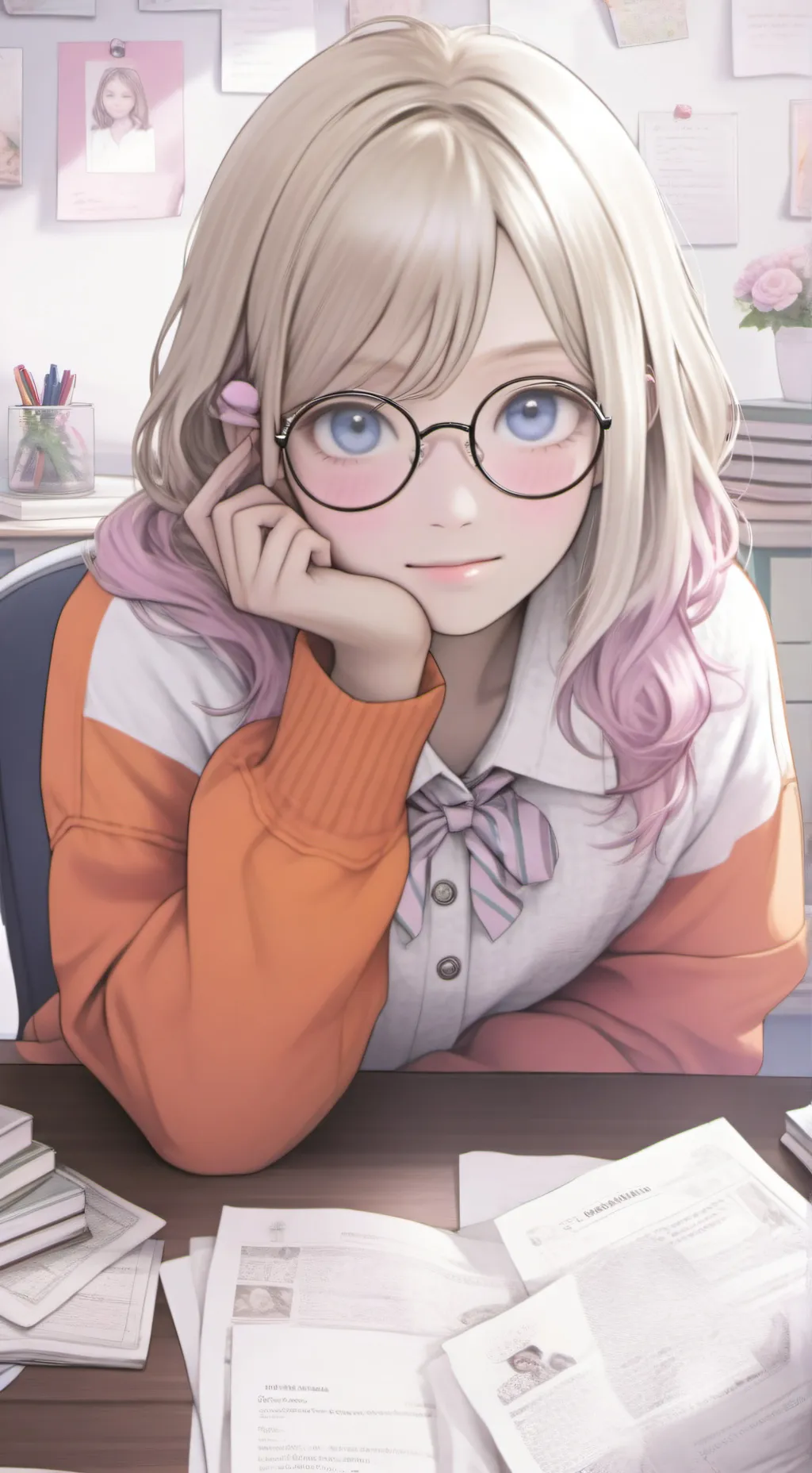 ai character: Katie Johnson  background