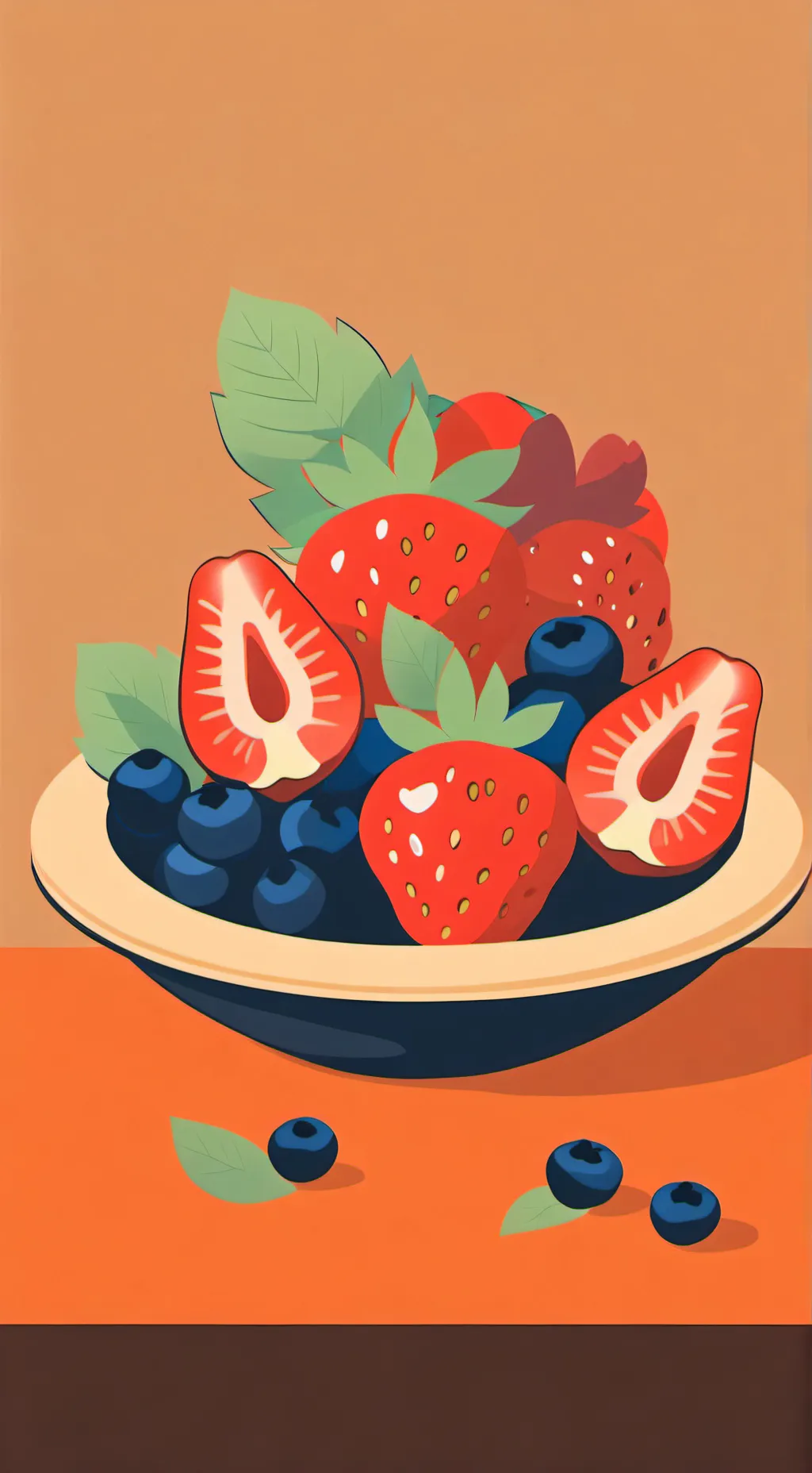 ai character: plato de frutas background