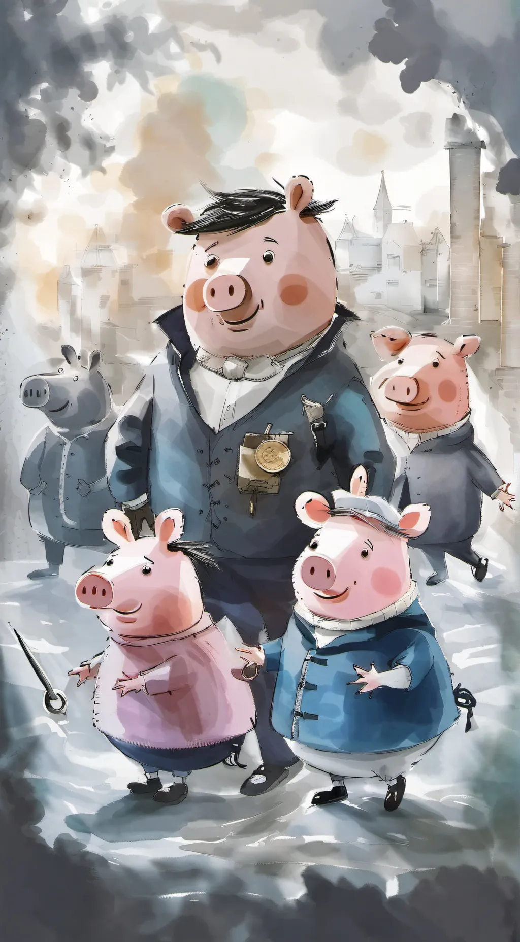 ai character: preppy peppa pig background