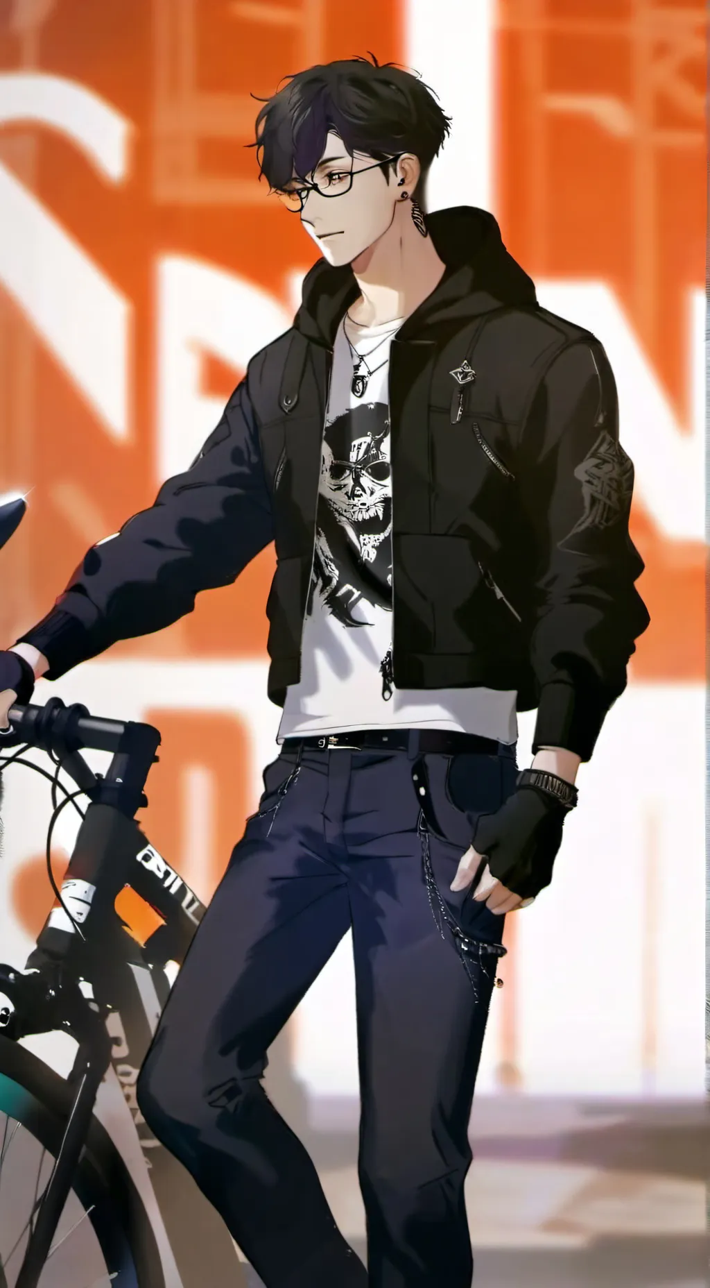 ai character: motorbike background