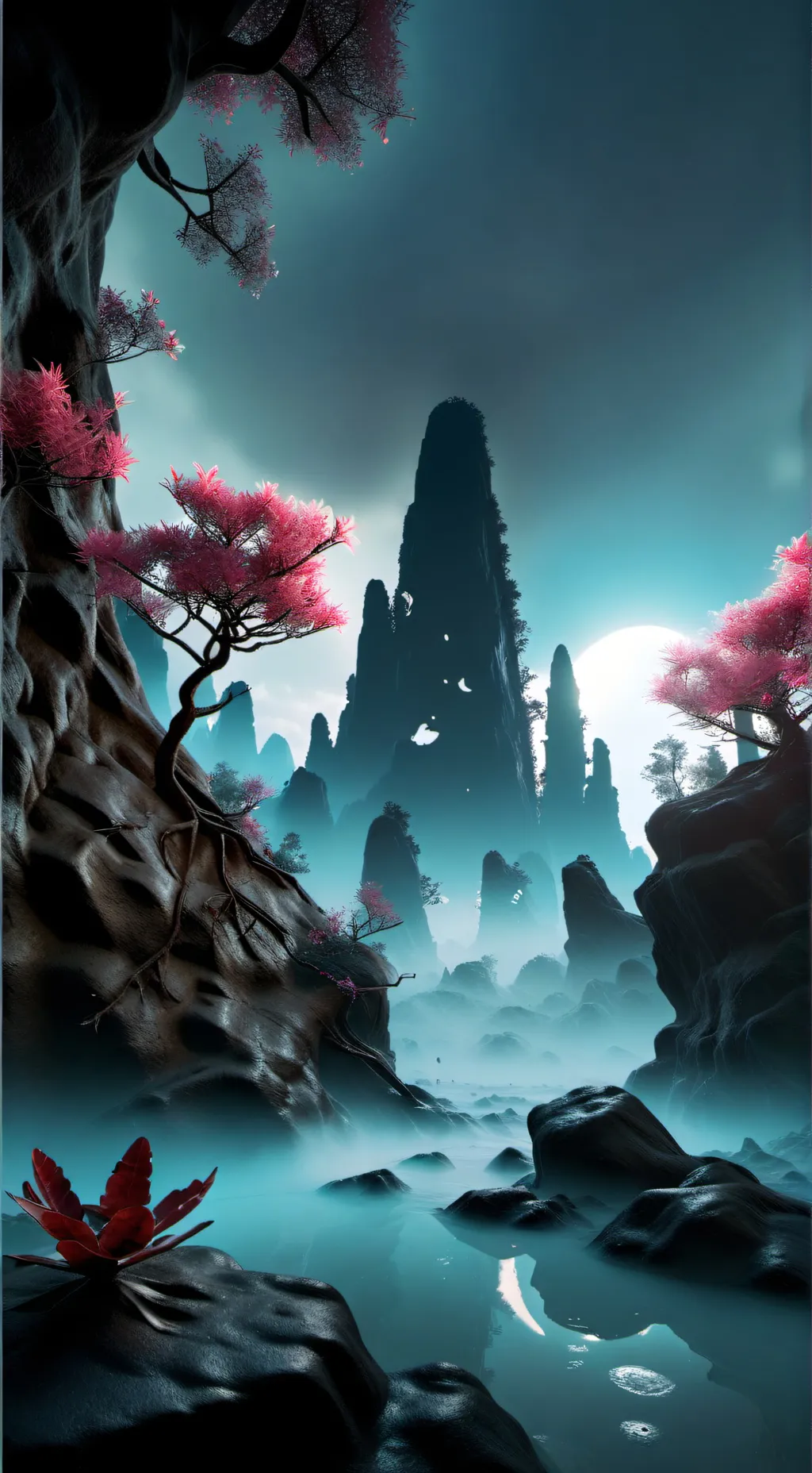 ai character: Moonligth background