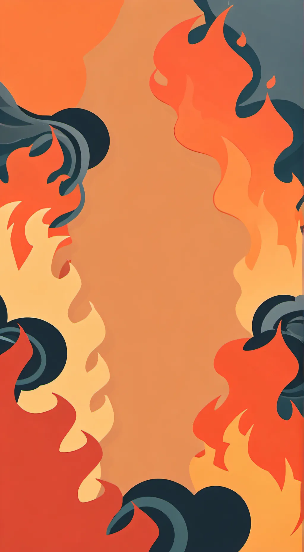 ai character: Warm like fire background