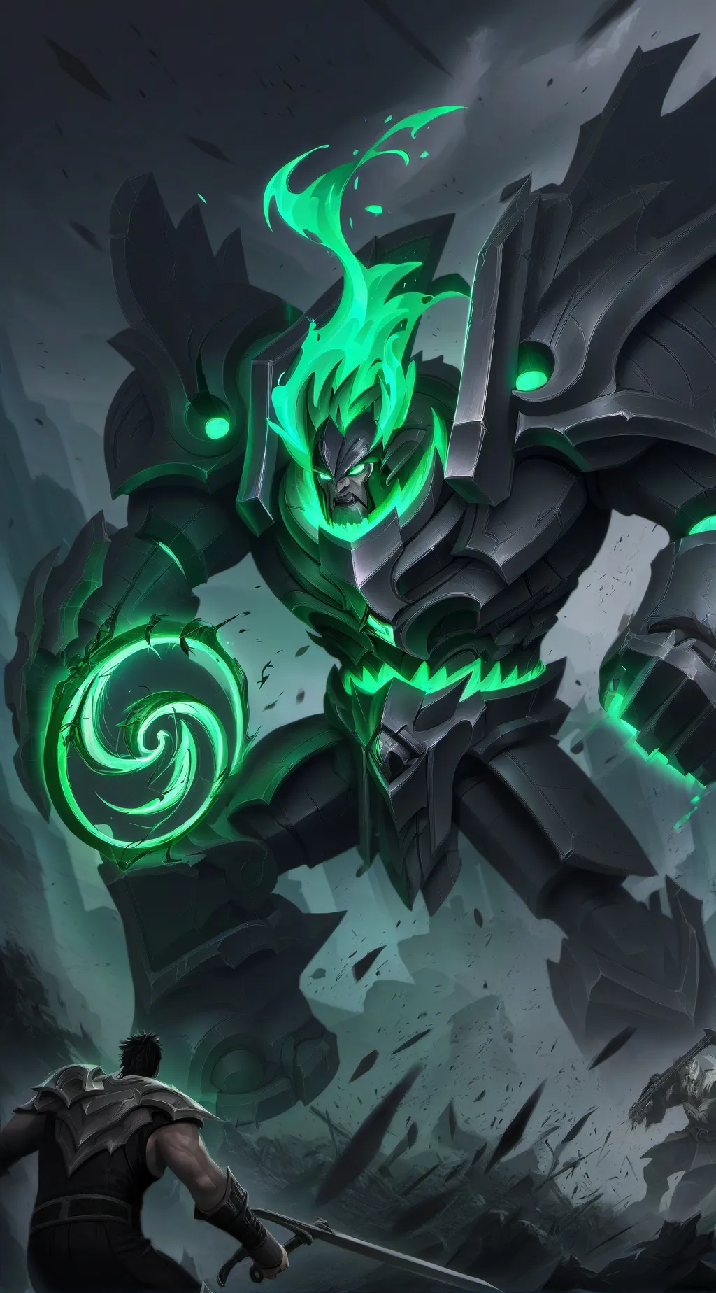 ai character: Verde VS todos background