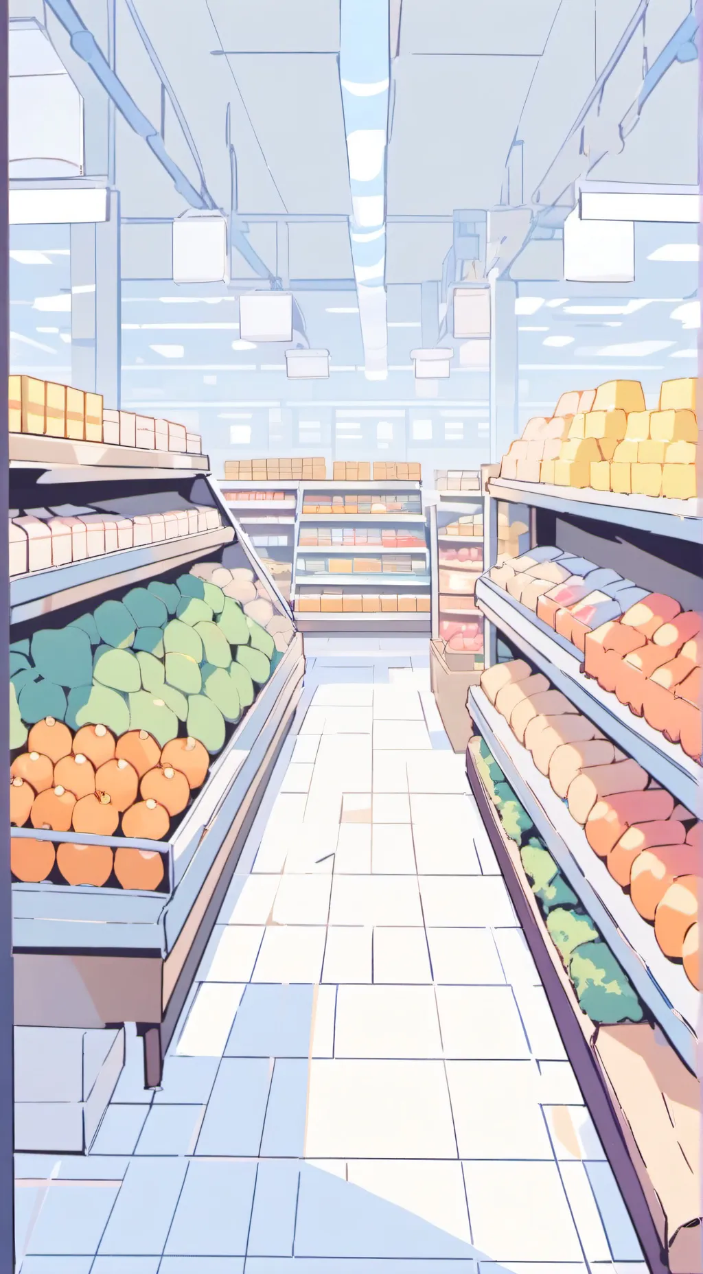 ai character: super market background