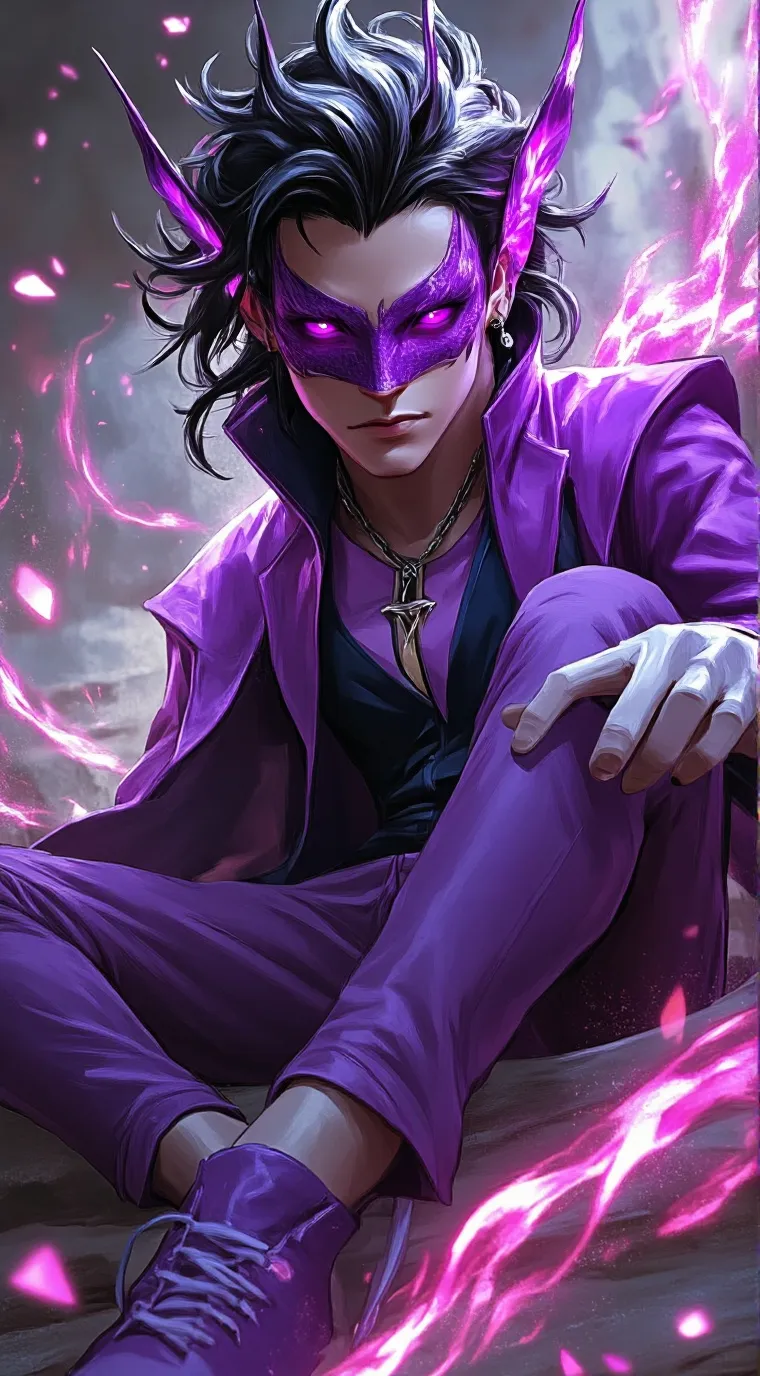 ai character: Dark Moth X Blue b background