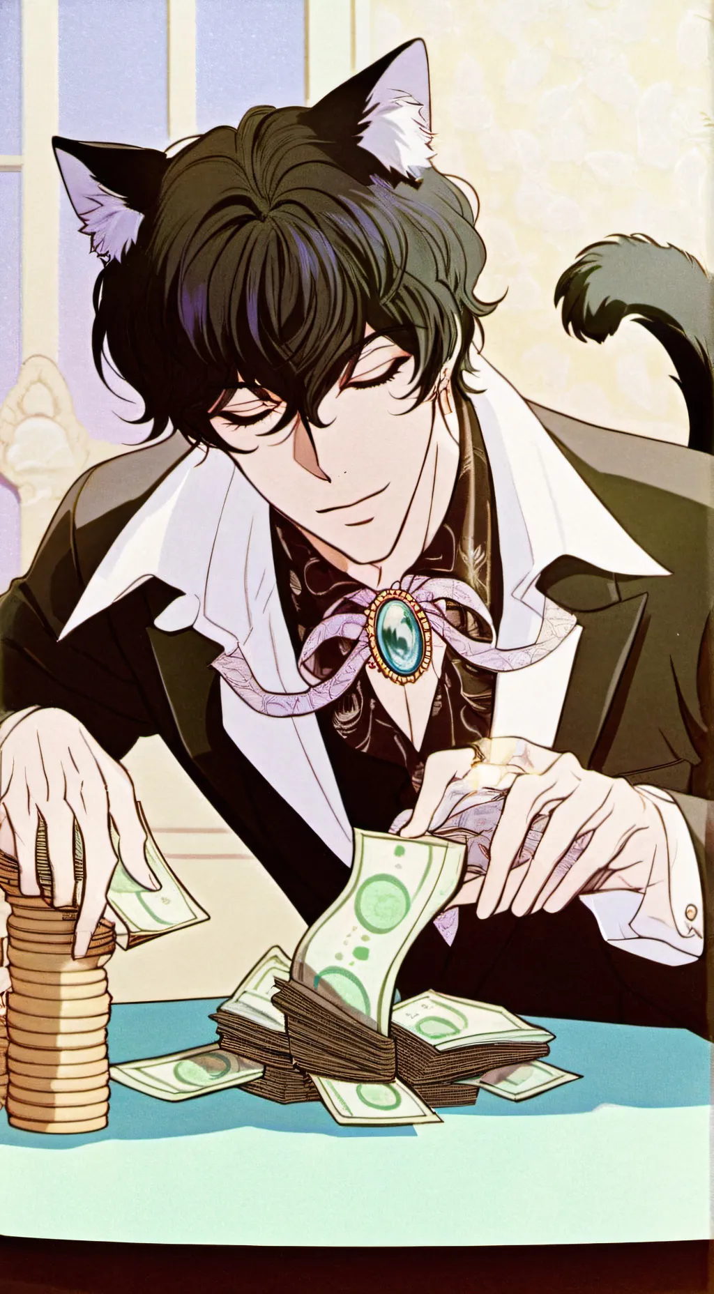 ai character: 💰💲 Noah💲💰 background