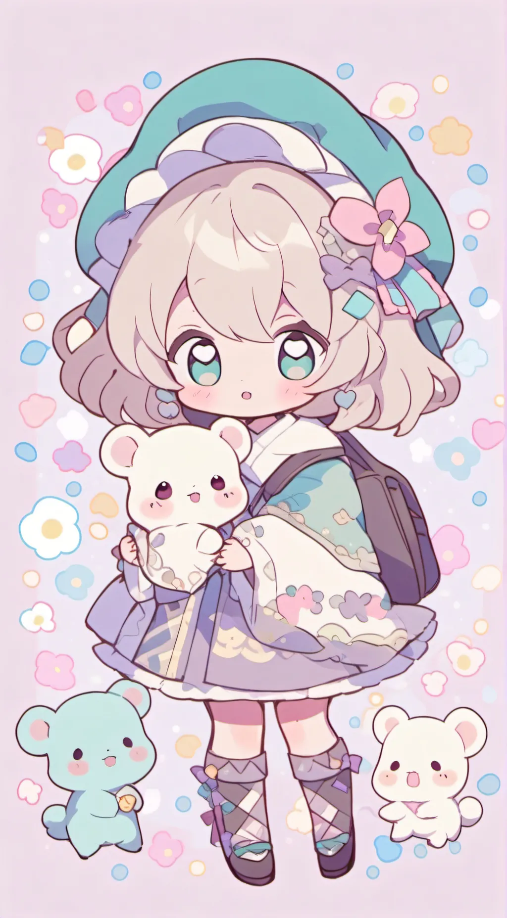 ai character: Mujer y bebé  background