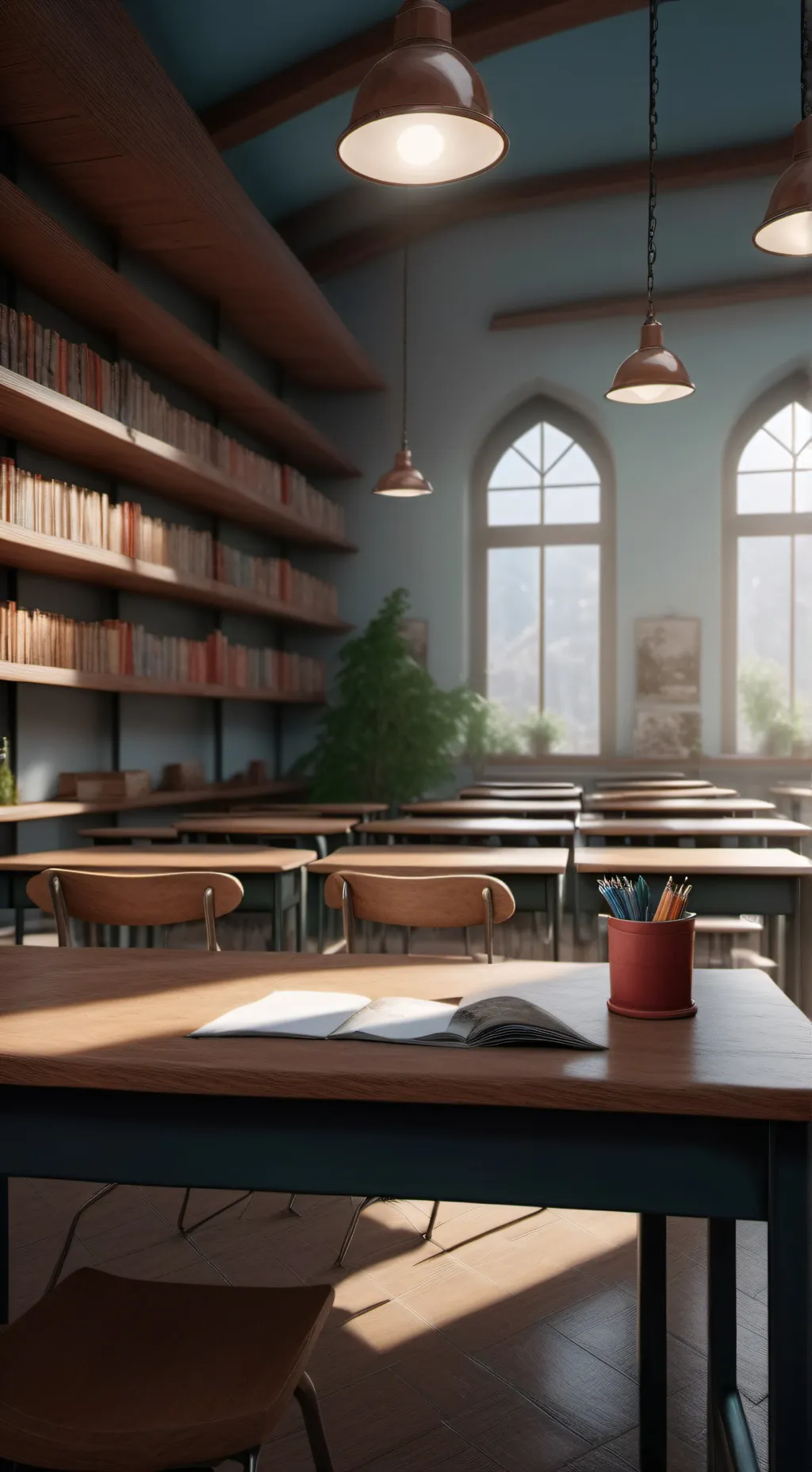 ai character: New School background