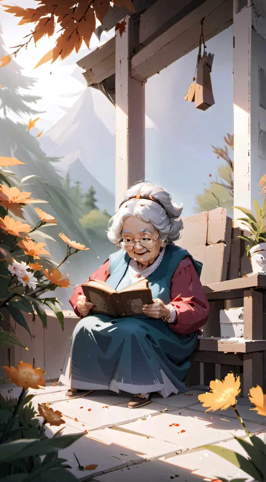 ai character: бабка background